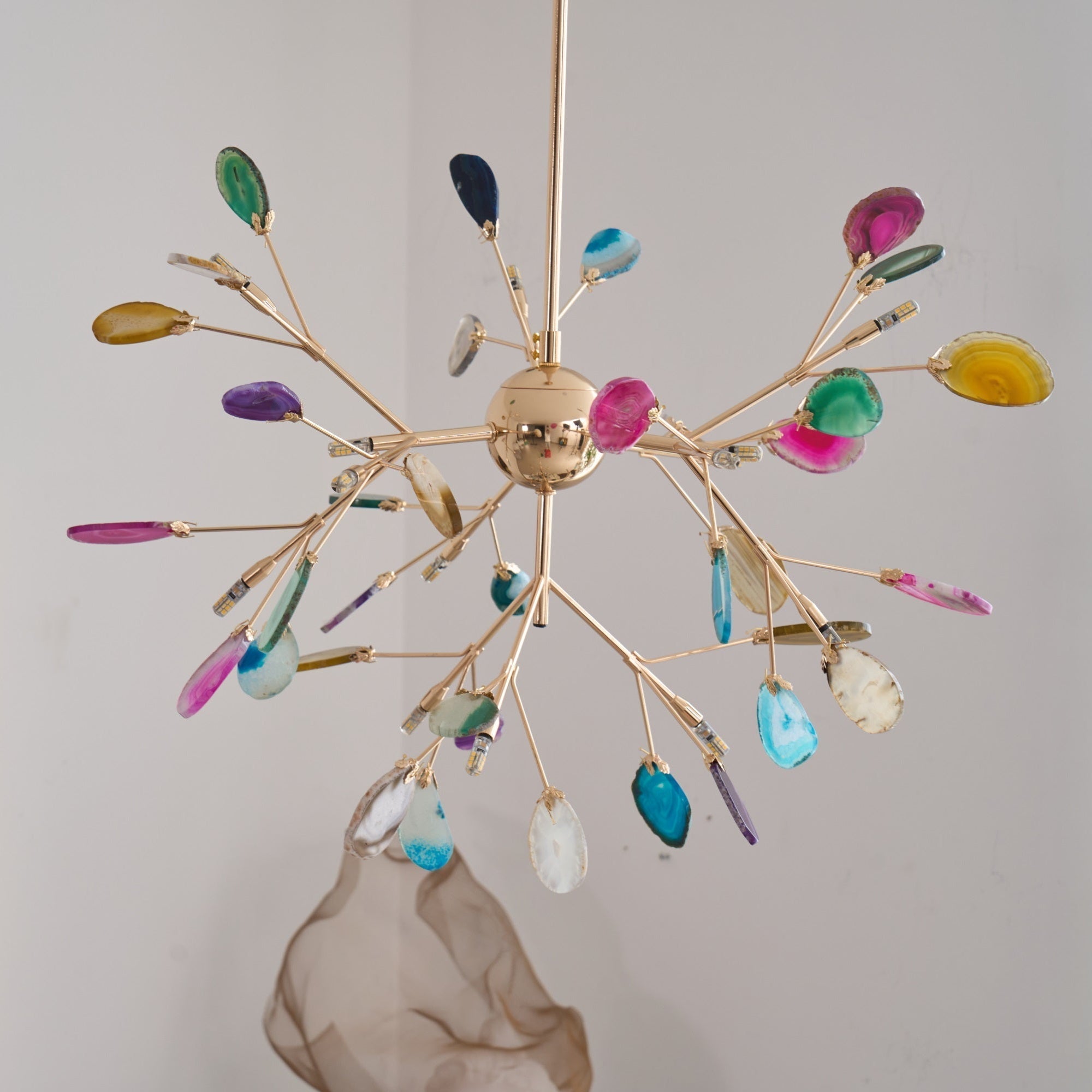 Agate Chandelier Colorful Branching - Neutralighting