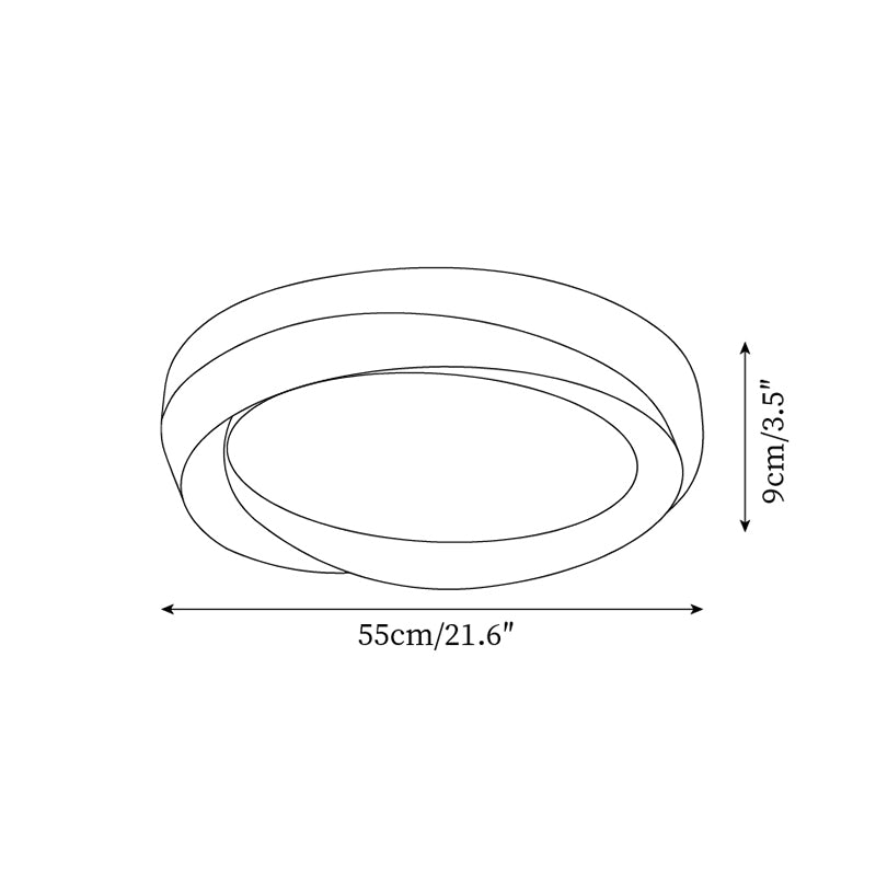 Ceiling Lamp Resin with Soft Curved Frame in Neutral Tones - Neutralighting