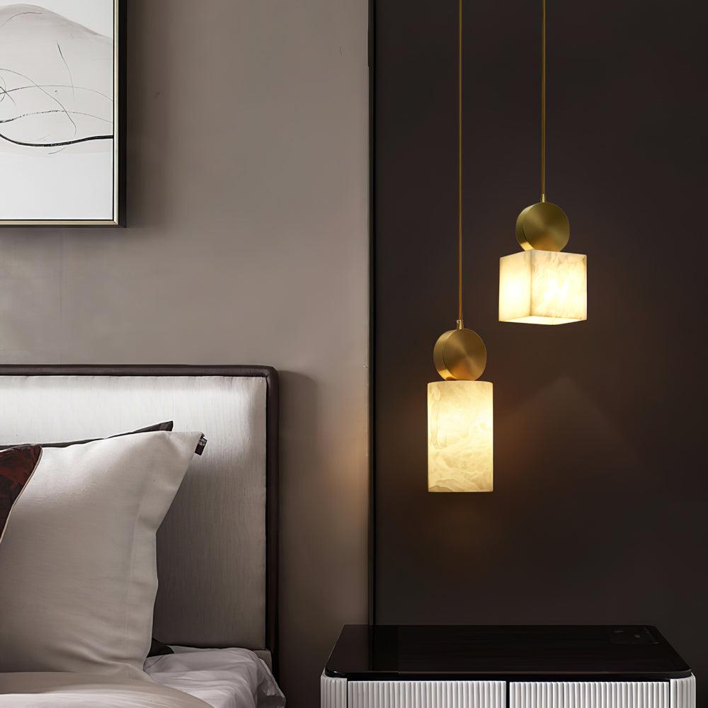 Lyrindis Cylinder Alabaster Pendant Light - Neutralighting