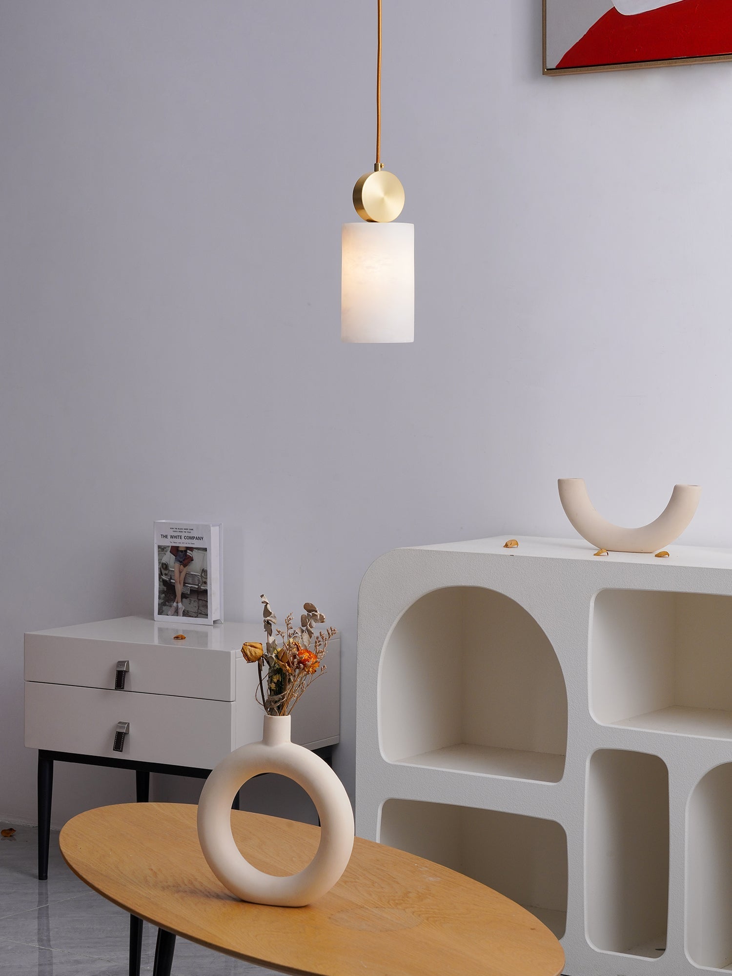 Etruscan Pendant Light Alabaster & Brass - Neutralighting