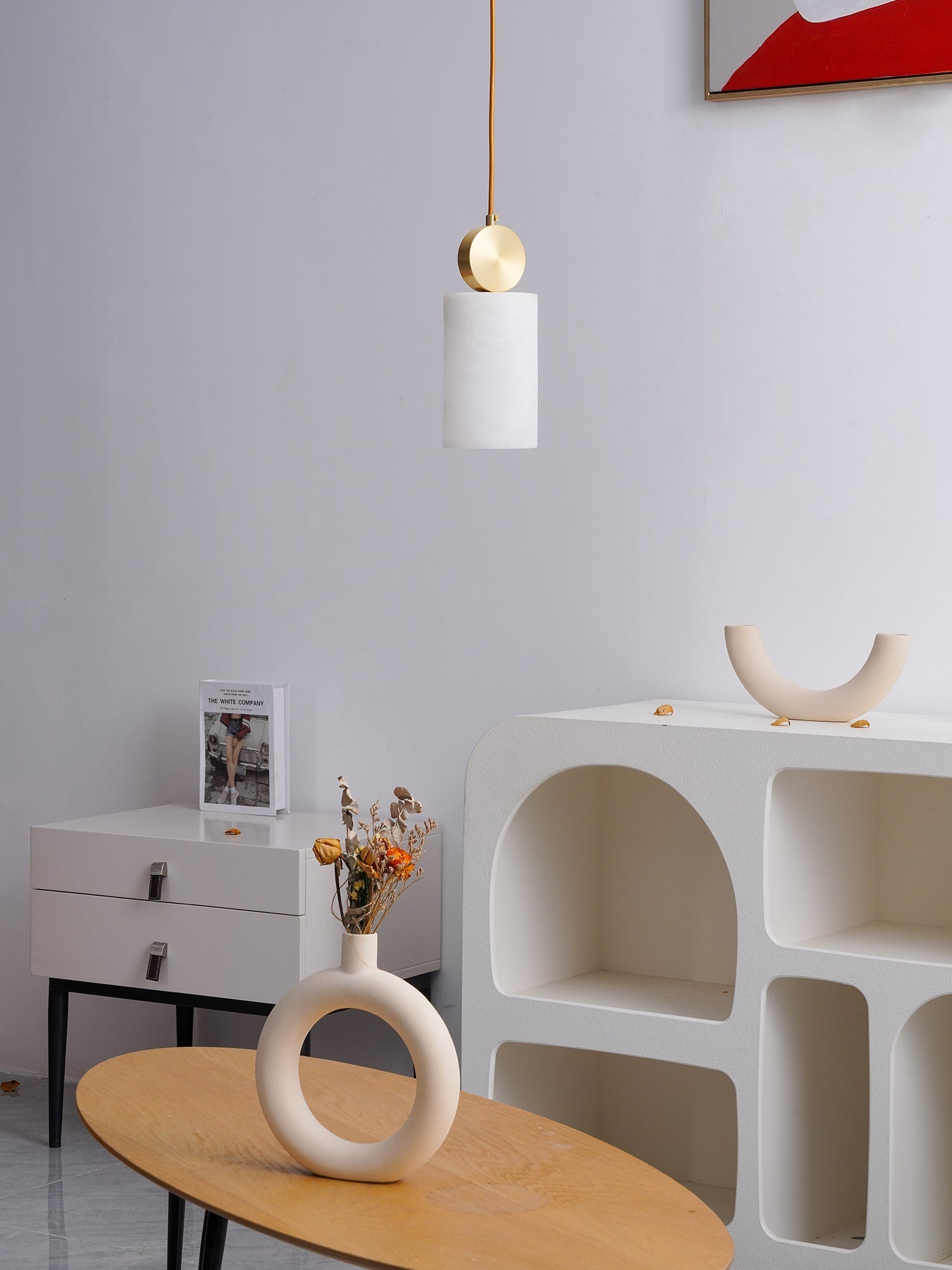 Etruscan Pendant Light Alabaster & Brass - Neutralighting