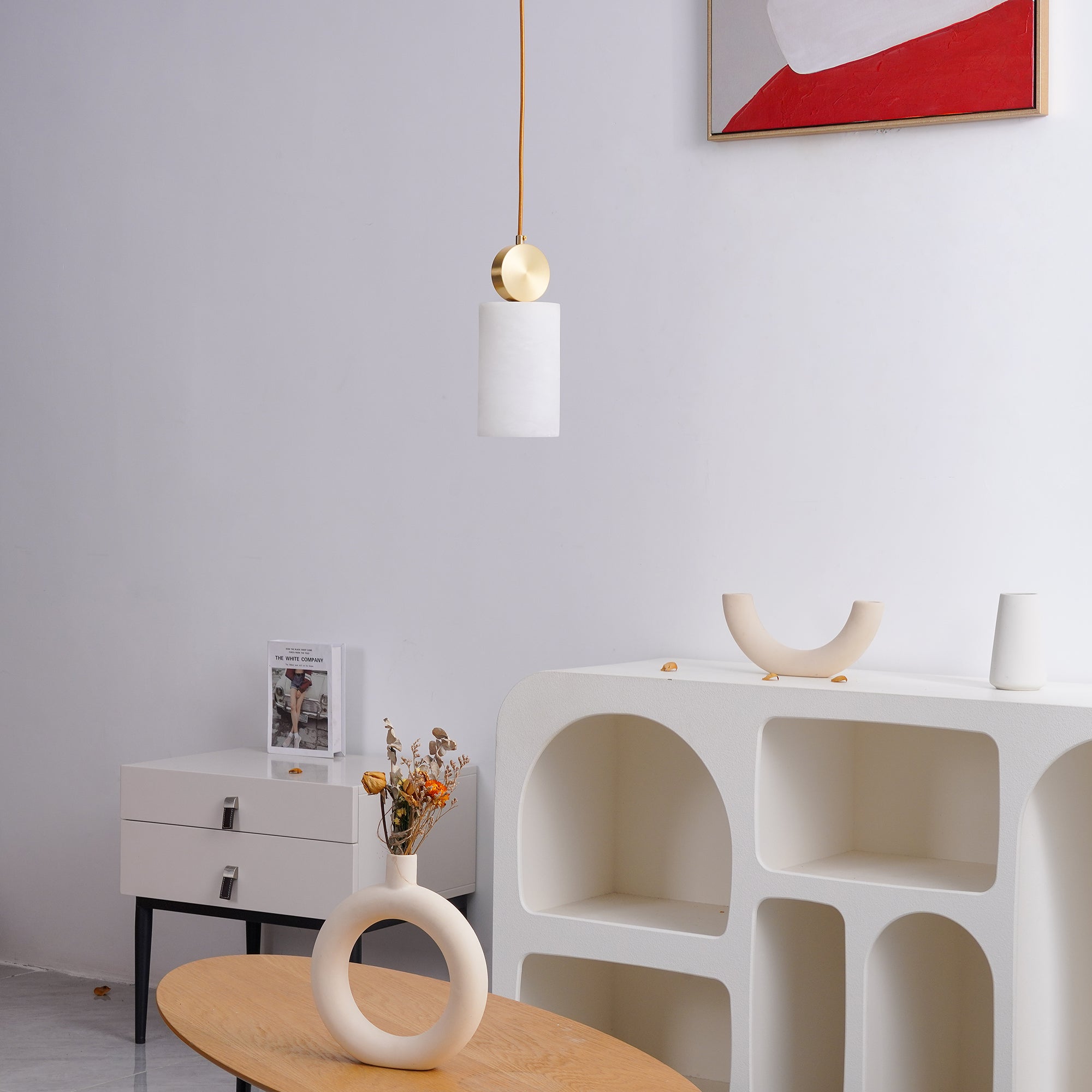 Etruscan Pendant Light Alabaster & Brass - Neutralighting