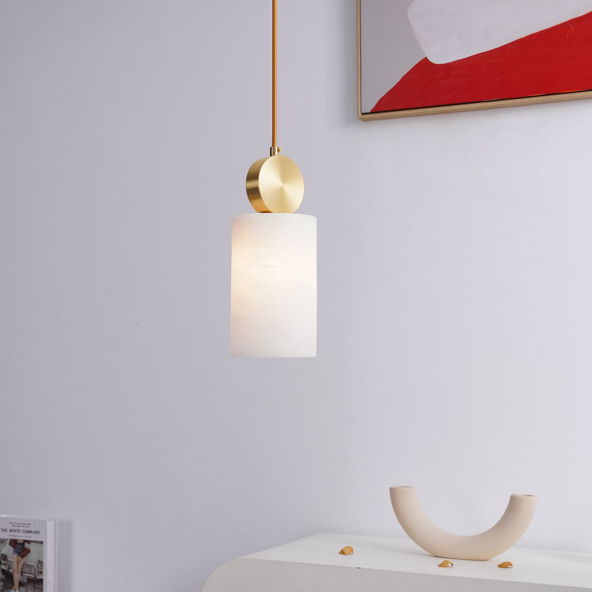 Etruscan Pendant Light Alabaster & Brass - Neutralighting