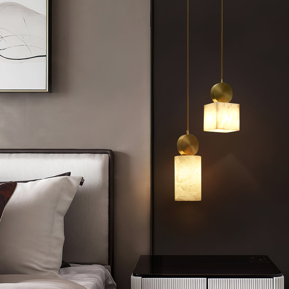 Etruscan Pendant Light Alabaster & Brass - Neutralighting