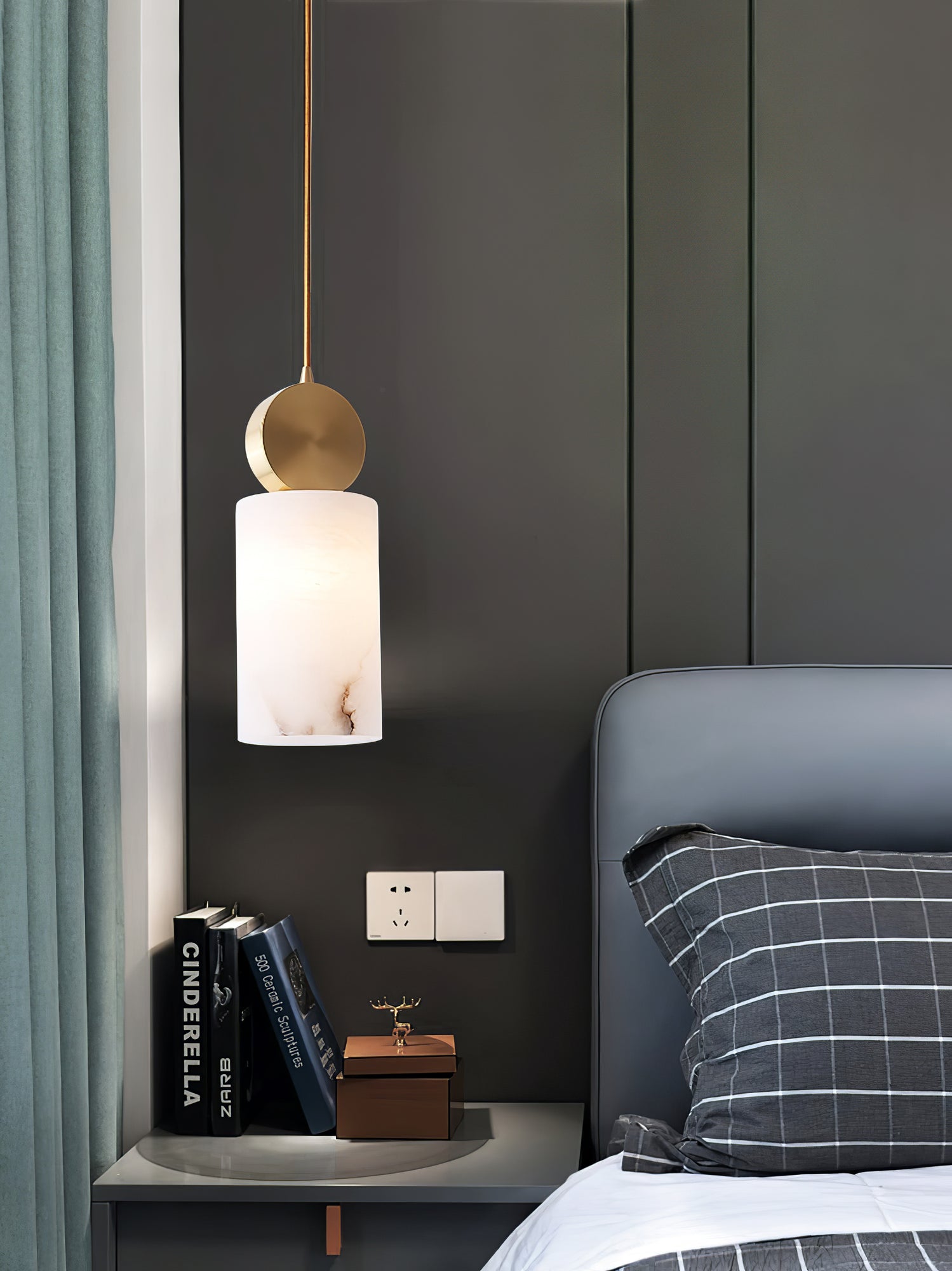 Etruscan Pendant Light Alabaster & Brass - Neutralighting