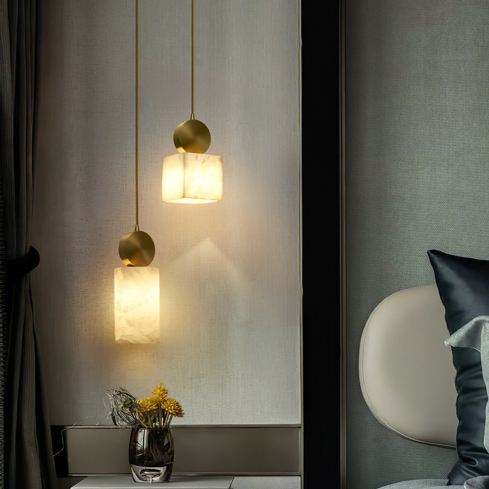 Etruscan Pendant Light Alabaster & Brass - Neutralighting