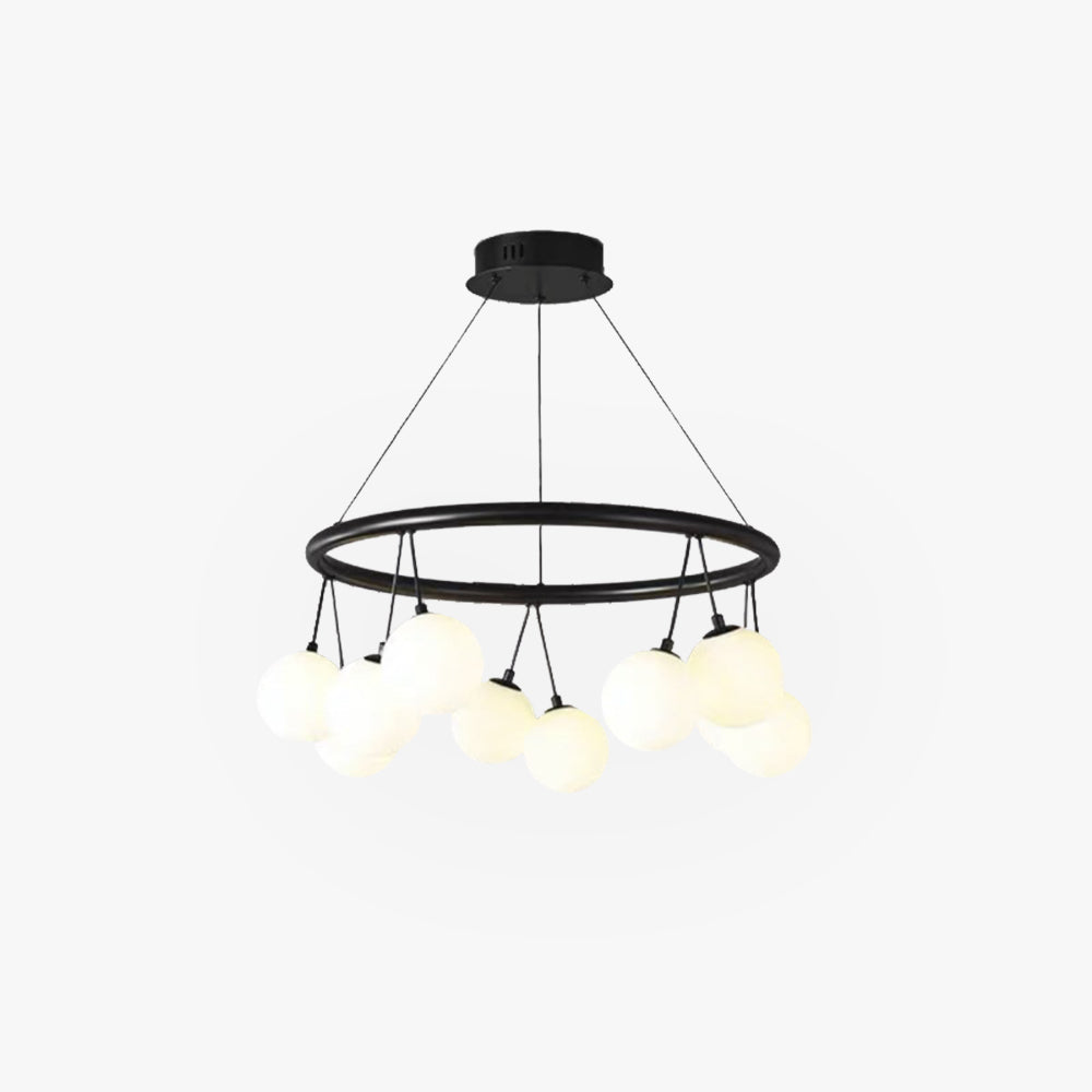 Valentina Nordic LED Chandelier Black Metal/Glass Dining/Living Room/Bedroom - Neutralighting