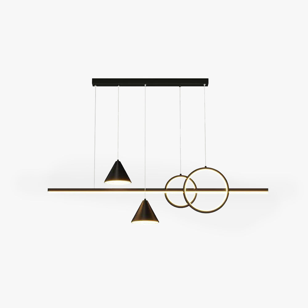Arisha Contemporary Geometric Style Linear Metal Pendant Light White/Black - Neutralighting