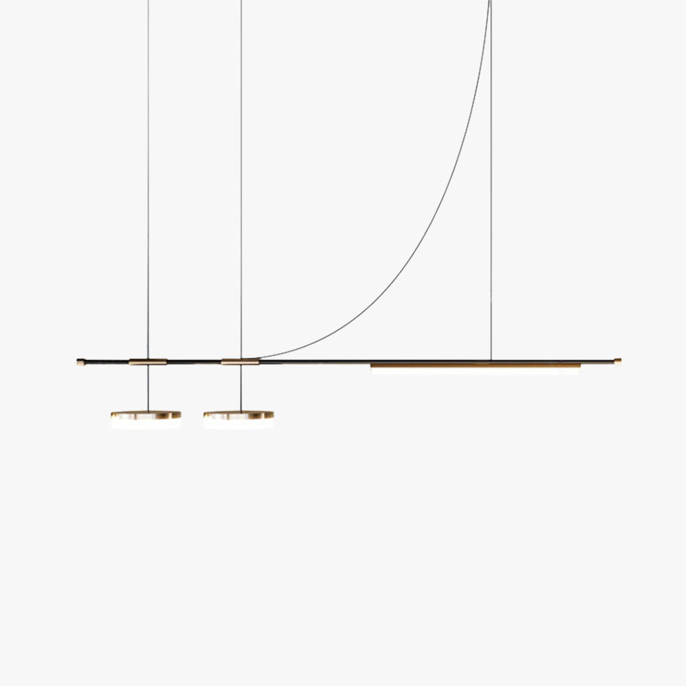 Aria Modern Long LED Pendant Light Black Metal Dining Room - Neutralighting