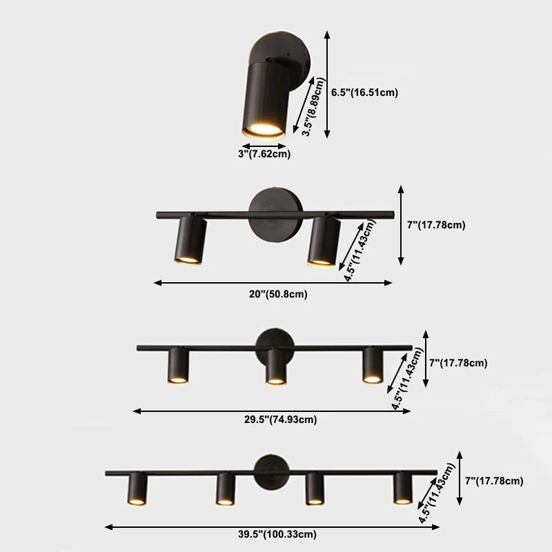 Griv Modern Cylinder Rotatable Spotlight Wall Lamp Brass - Neutralighting