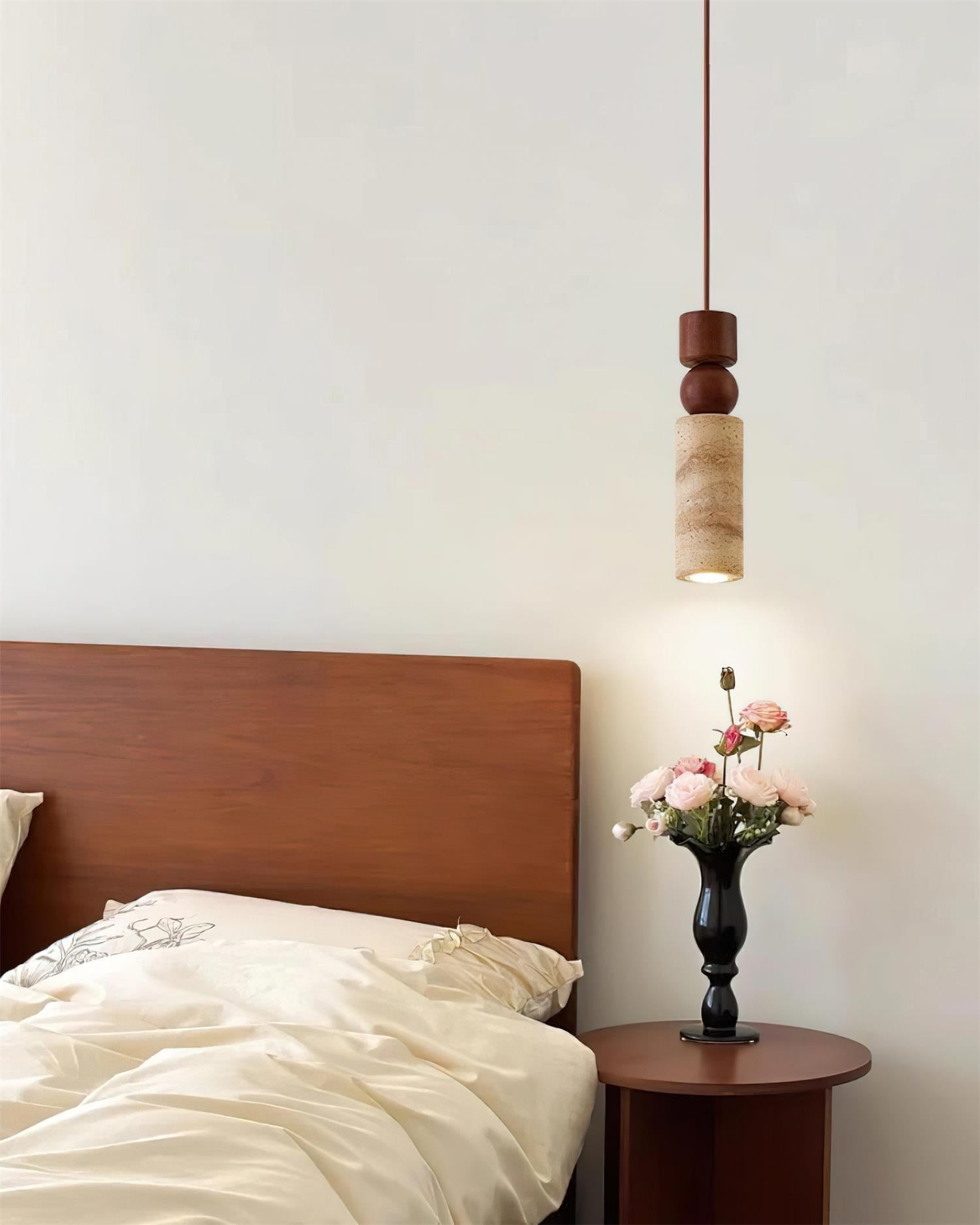 Pendant Light Geometric Wood Travertine Minimalist Nordic Hanging - Neutralighting