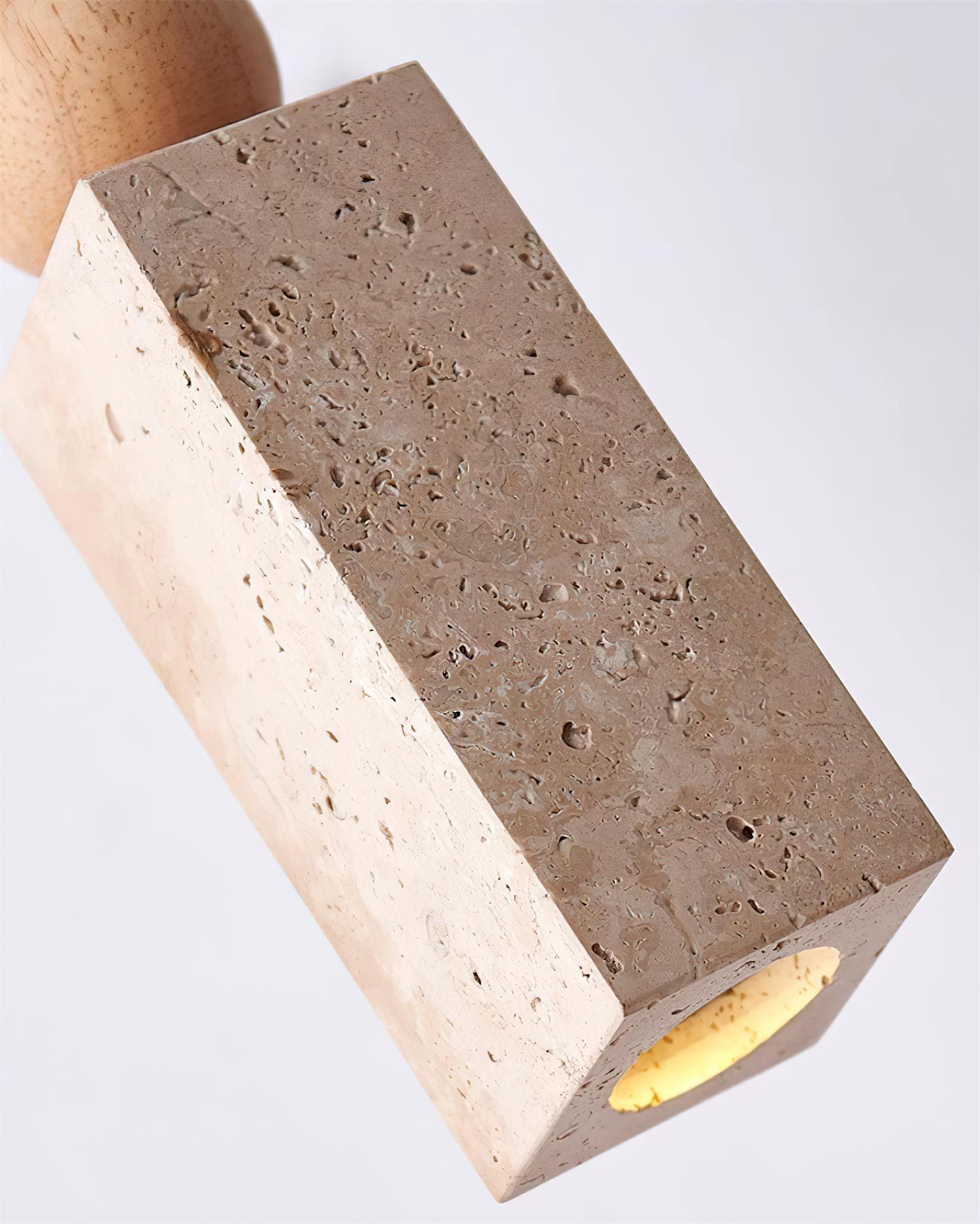 Pendant Light Geometric Wood Travertine Minimalist Nordic Hanging - Neutralighting