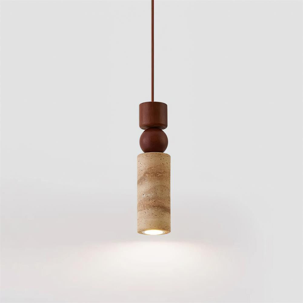 Pendant Light Geometric Wood Travertine Minimalist Nordic Hanging - Neutralighting