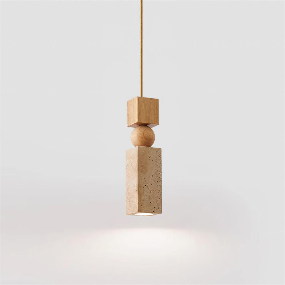 Pendant Light Geometric Wood Travertine Minimalist Nordic Hanging - Neutralighting