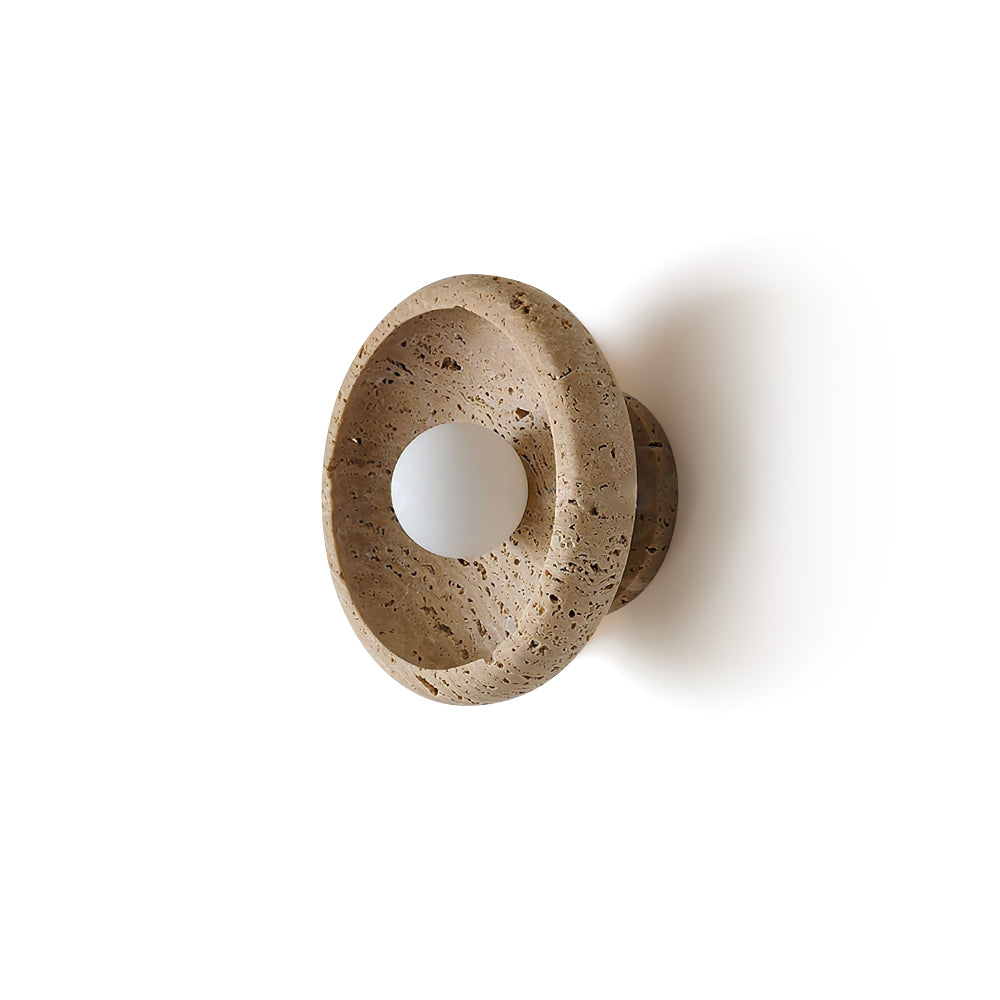 Neptune Travertine Wall Light Ring-shaped - Neutralighting