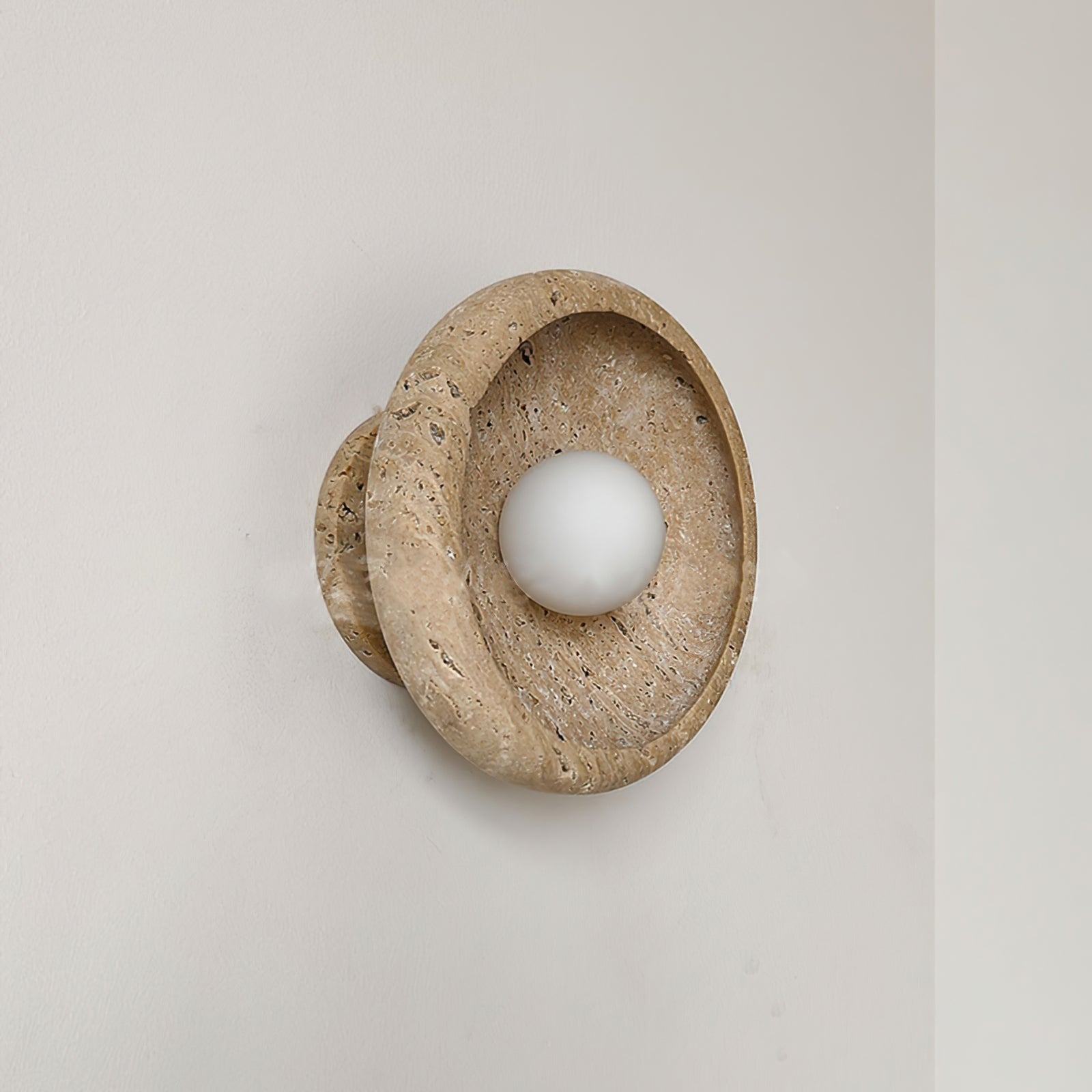 Neptune Travertine Wall Light Ring-shaped - Neutralighting
