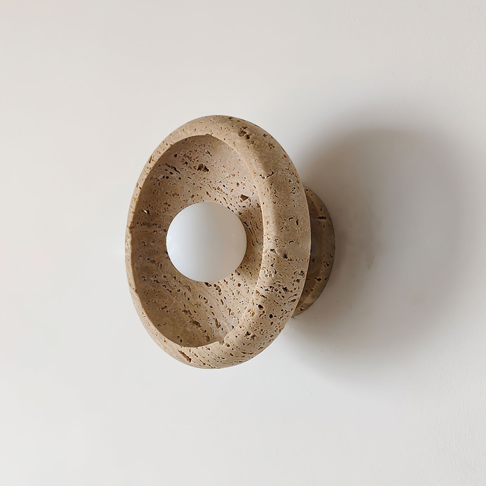 Neptune Travertine Wall Light Ring-shaped - Neutralighting