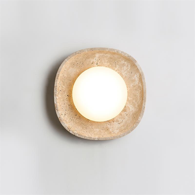 Ritta Wall Lamp Travertine Globe - Neutralighting