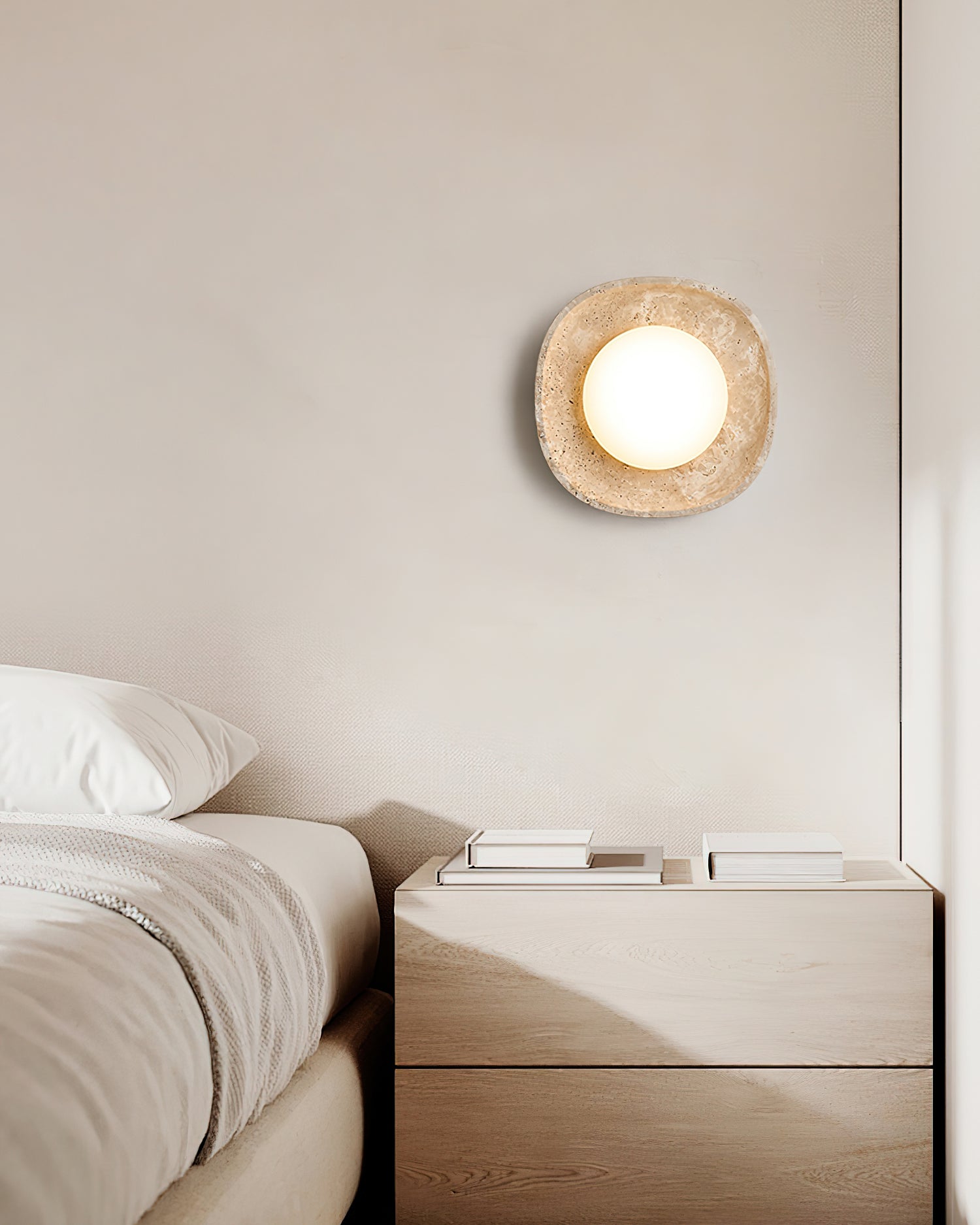 Ritta Wall Lamp Travertine Globe - Neutralighting