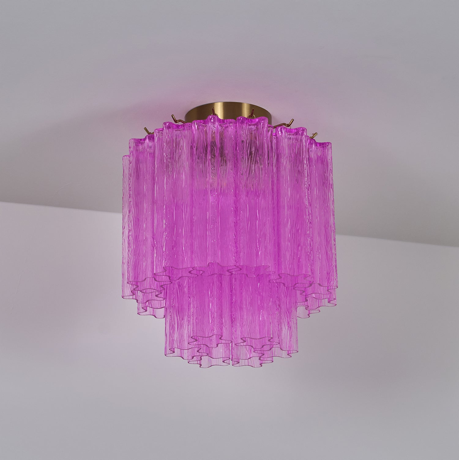 Aurora Ceiling Lamp Purple Murano Glass Tiered Flush Mount