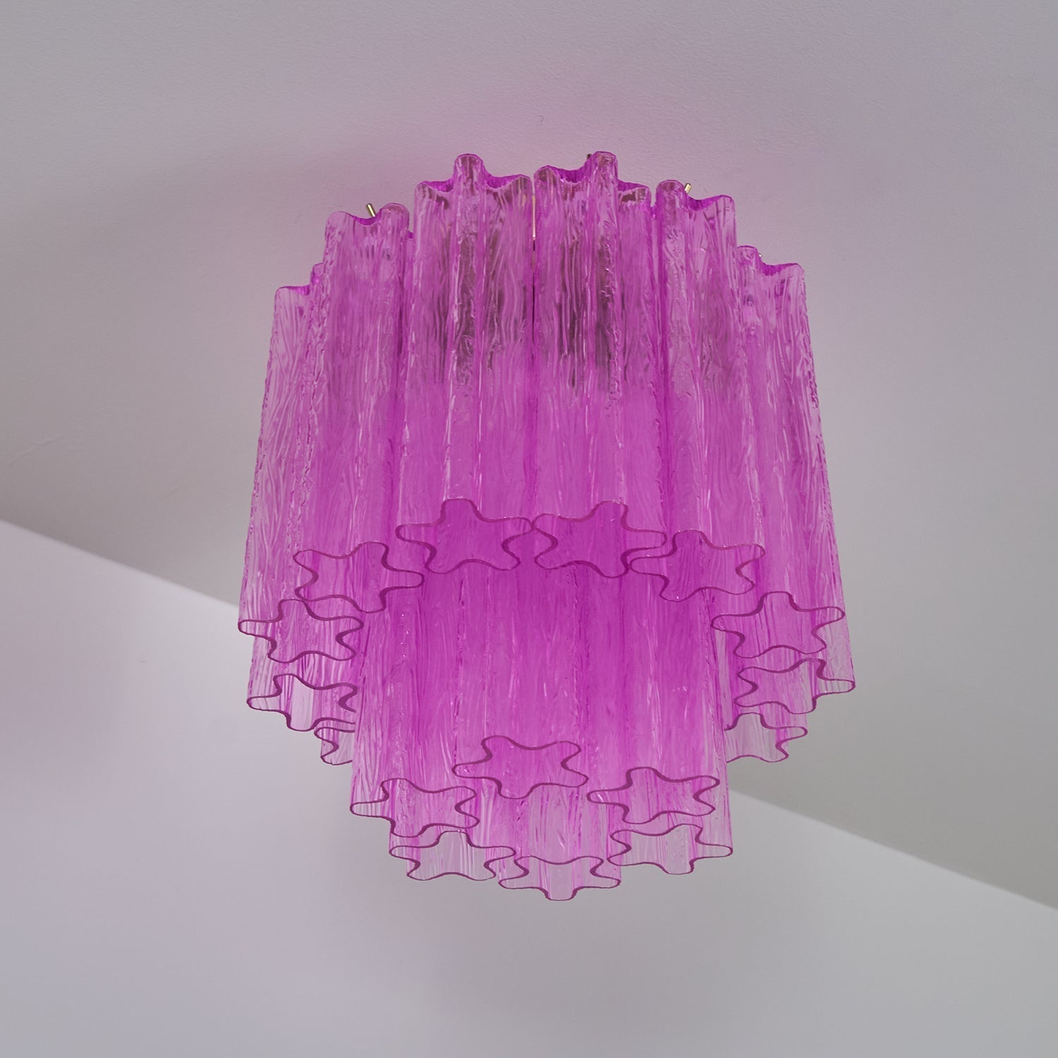 Aurora Ceiling Lamp Purple Murano Glass Tiered Flush Mount