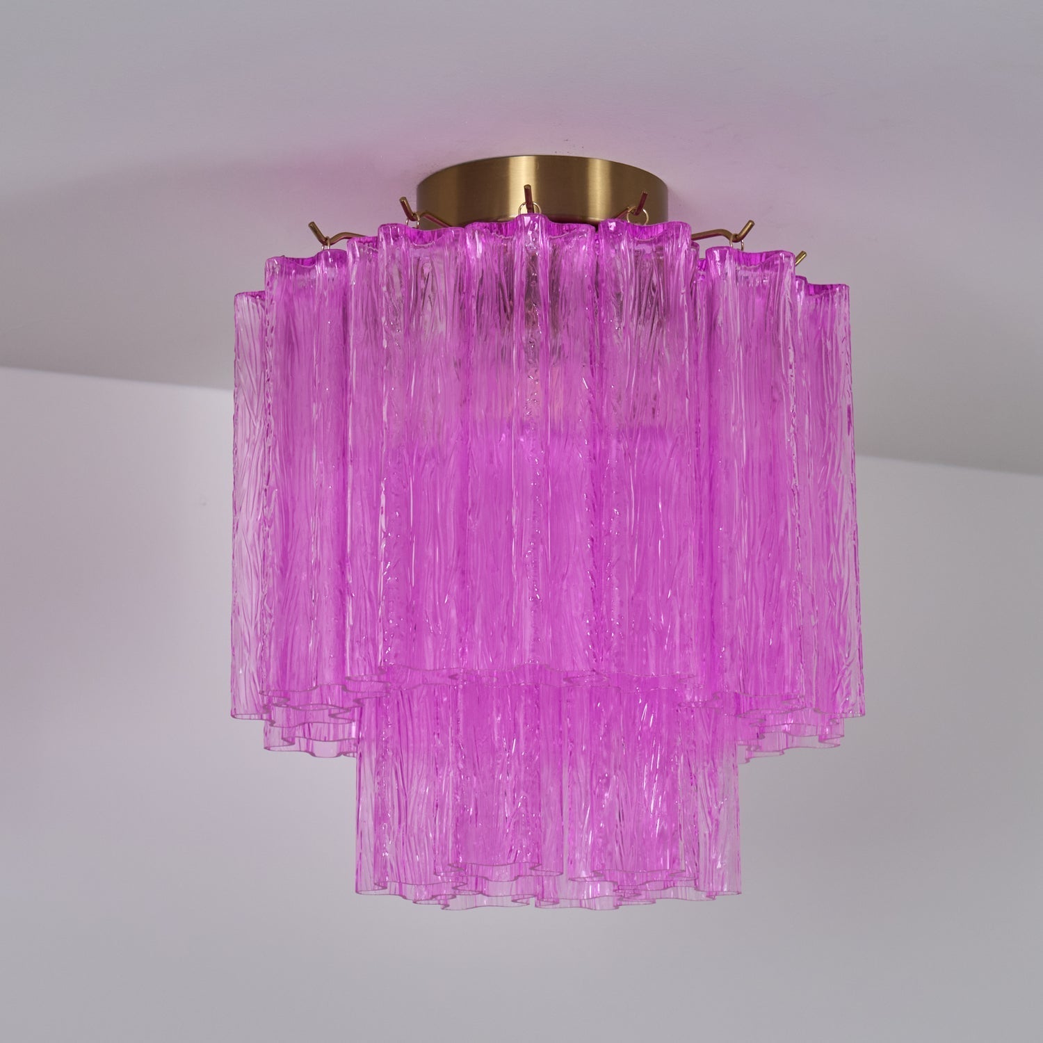 Aurora Ceiling Lamp Purple Murano Glass Tiered Flush Mount