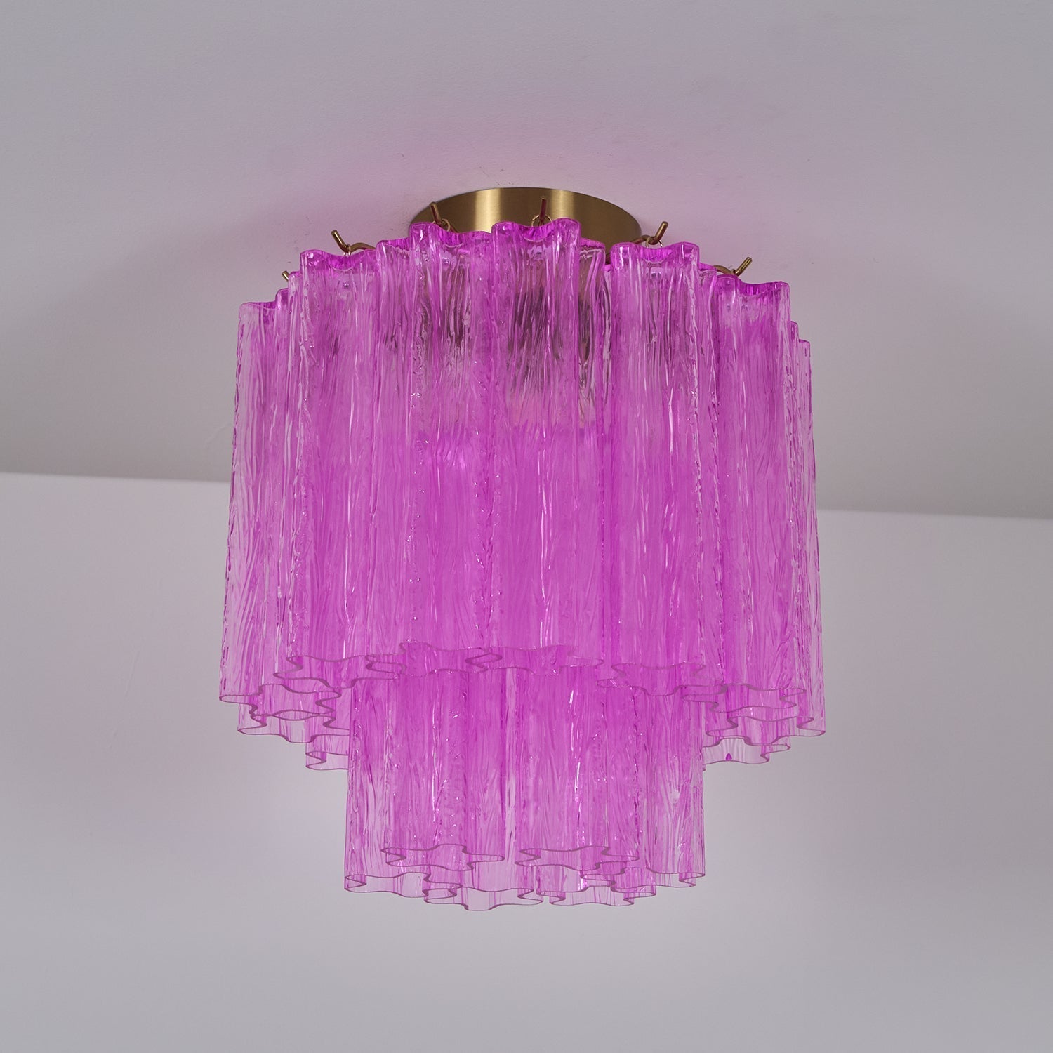 Aurora Ceiling Lamp Purple Murano Glass Tiered Flush Mount