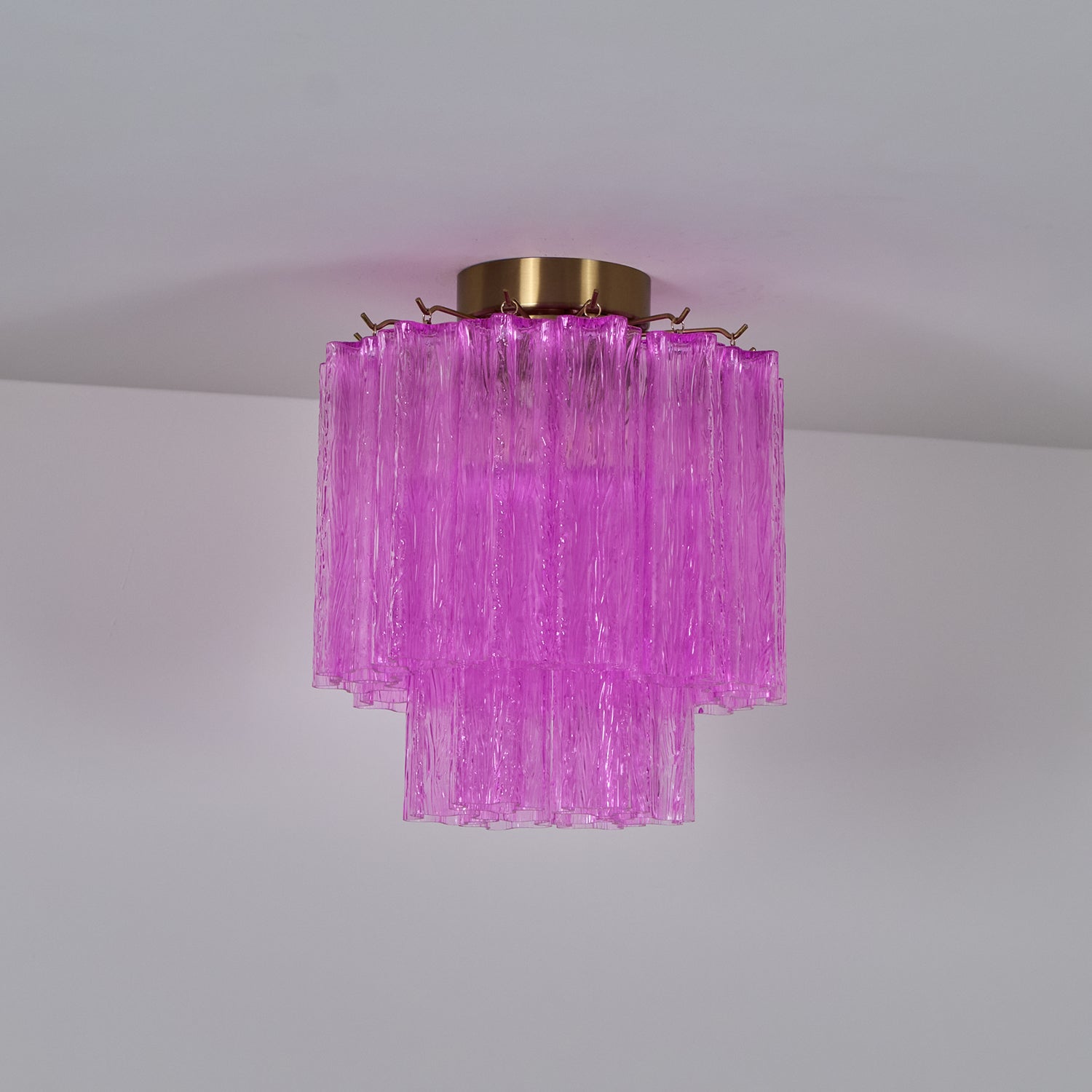Aurora Ceiling Lamp Purple Murano Glass Tiered Flush Mount