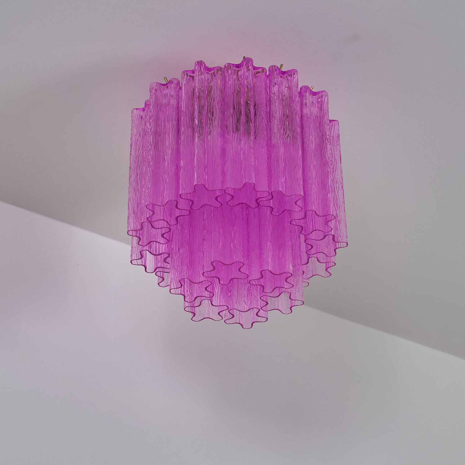 Aurora Ceiling Lamp Purple Murano Glass Tiered Flush Mount
