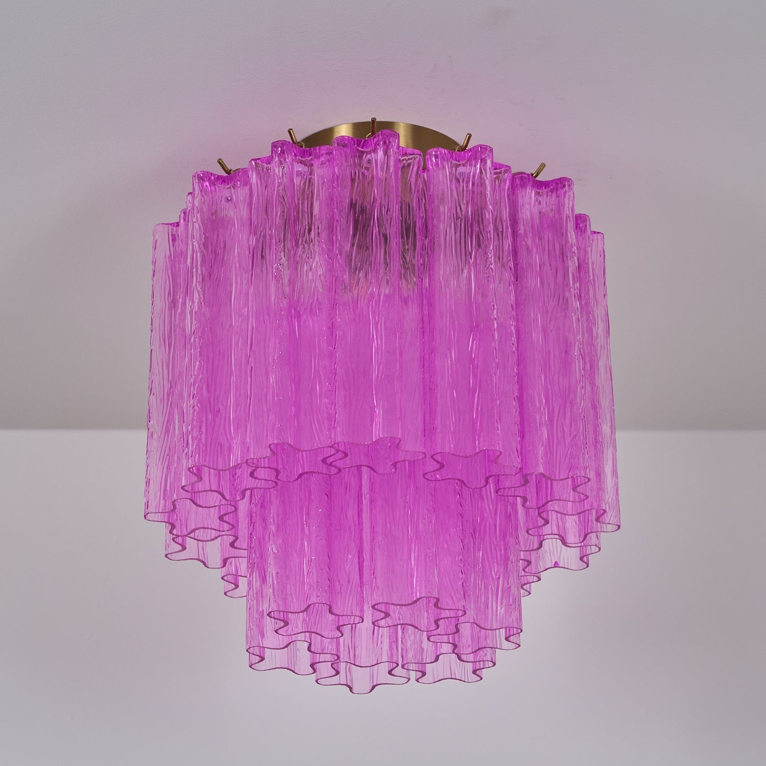 Aurora Ceiling Lamp Purple Murano Glass Tiered Flush Mount