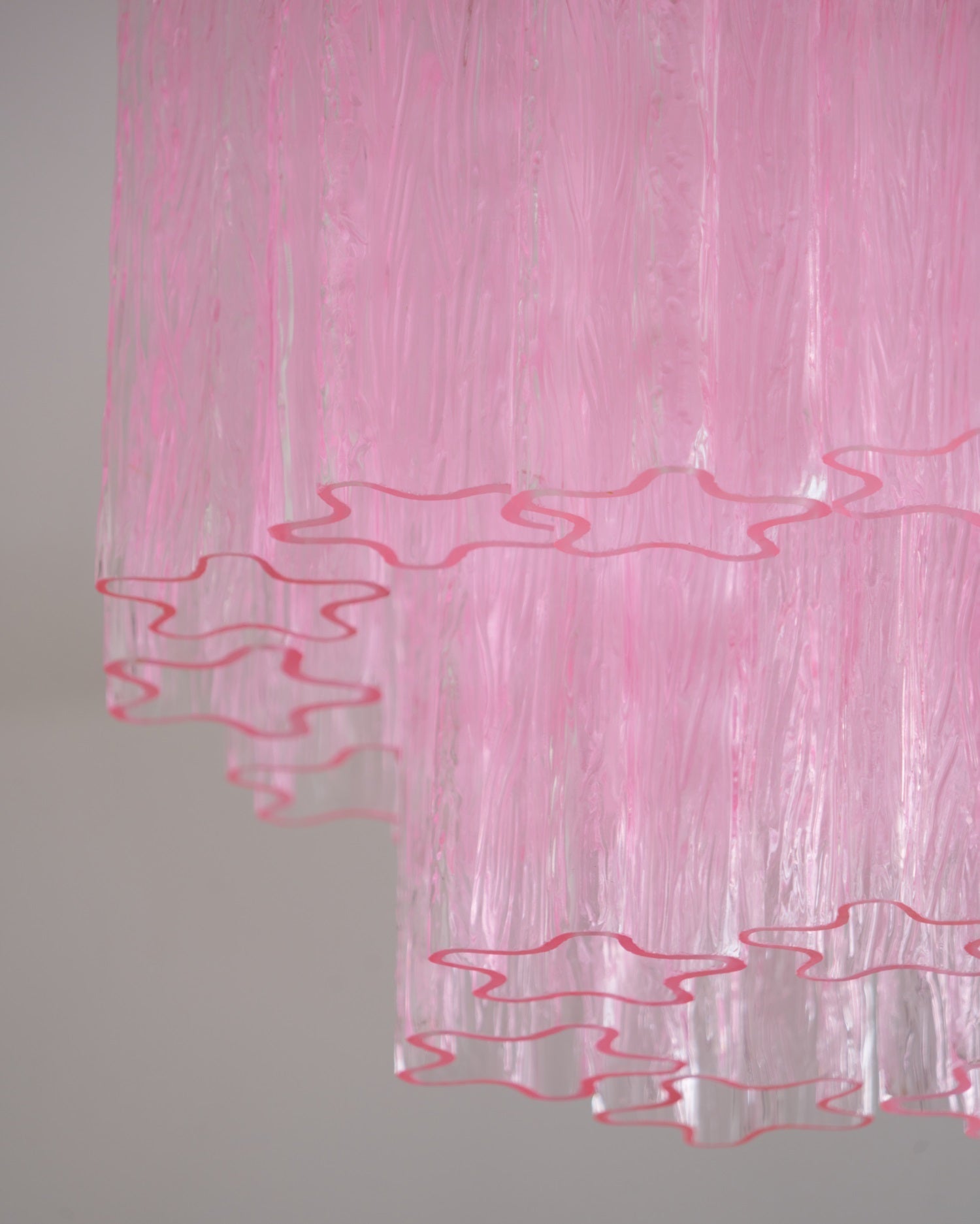 Aurora Ceiling Lamp Pink Murano Glass Tiered Modern Flush
