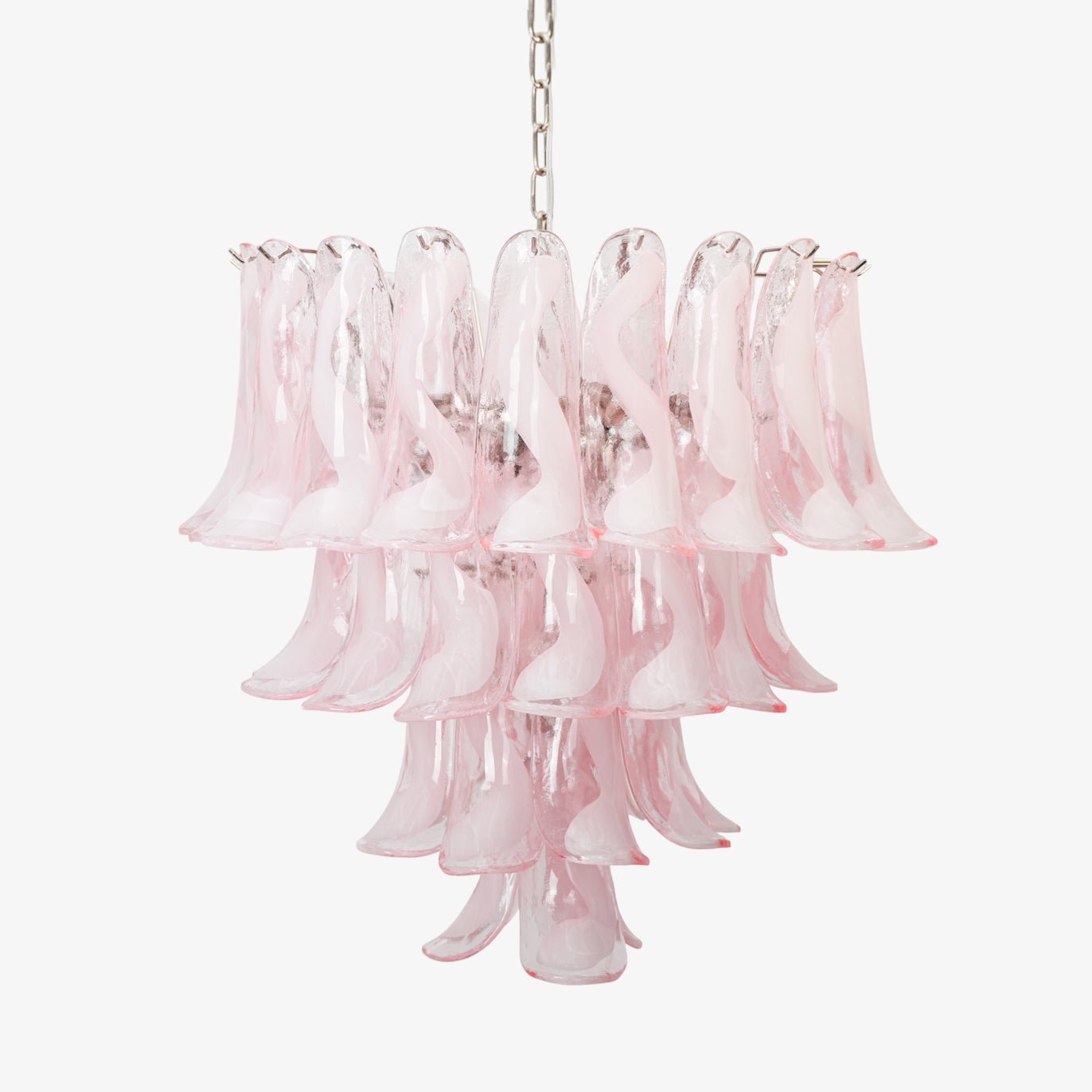 Aurora Chandelier Pink Murano Lily Petal Cascading Floral Classic
