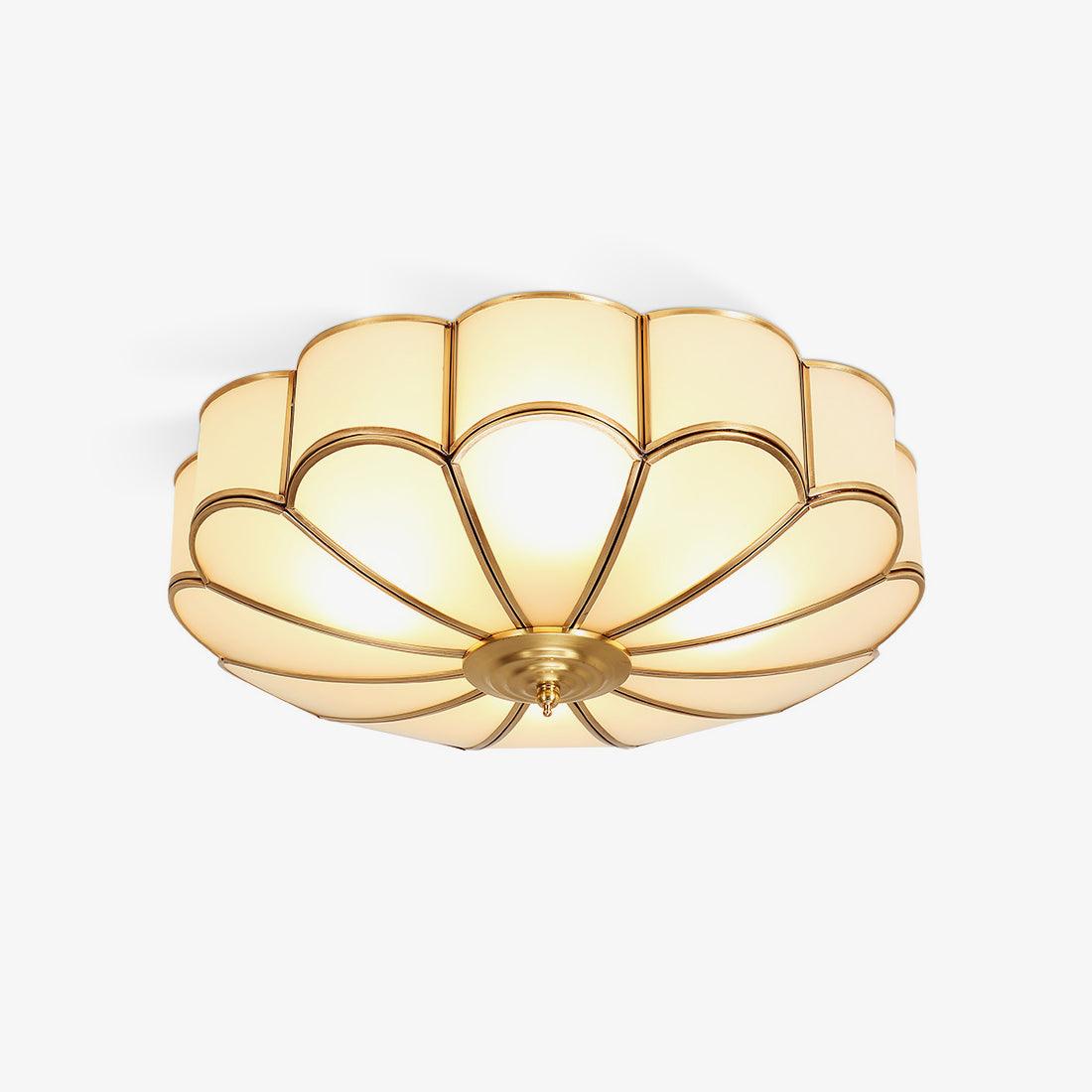 Ulira Ceiling Light Flower Shape Frosted Glass Brass - Neutralighting