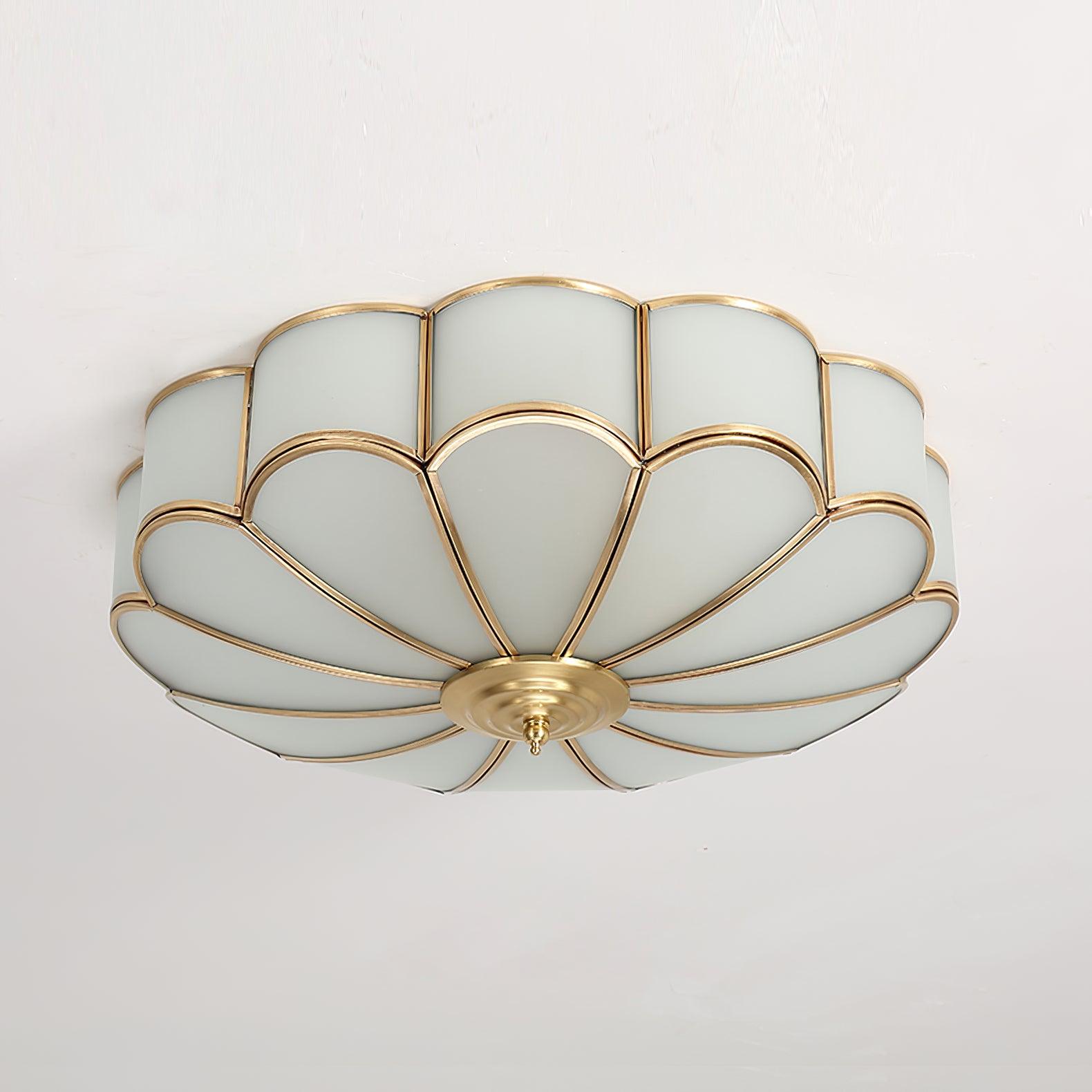 Ulira Ceiling Light Flower Shape Frosted Glass Brass - Neutralighting