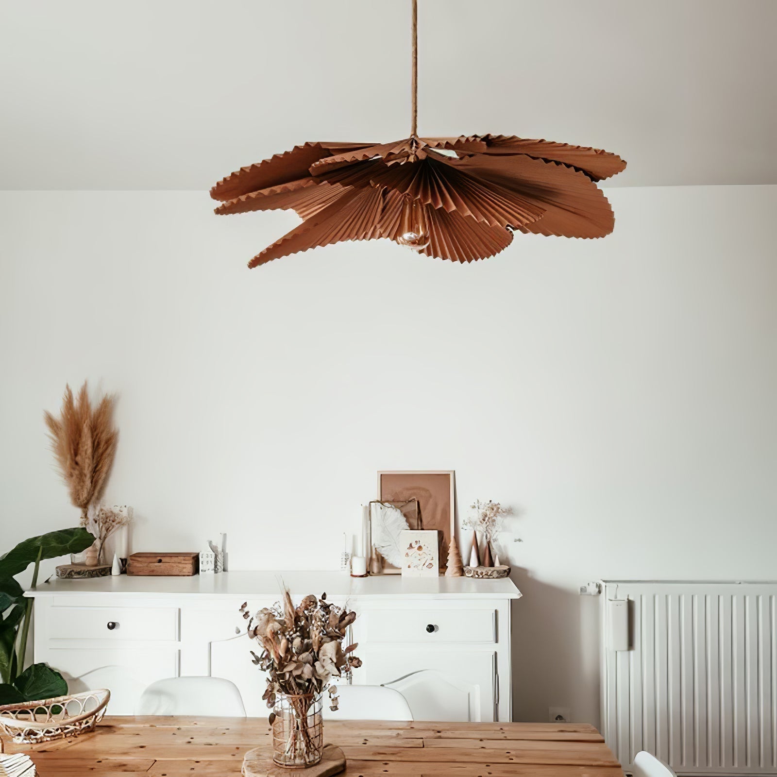 Lyra Folded Leaf Lotus Pendant Lamp Paper - Neutralighting