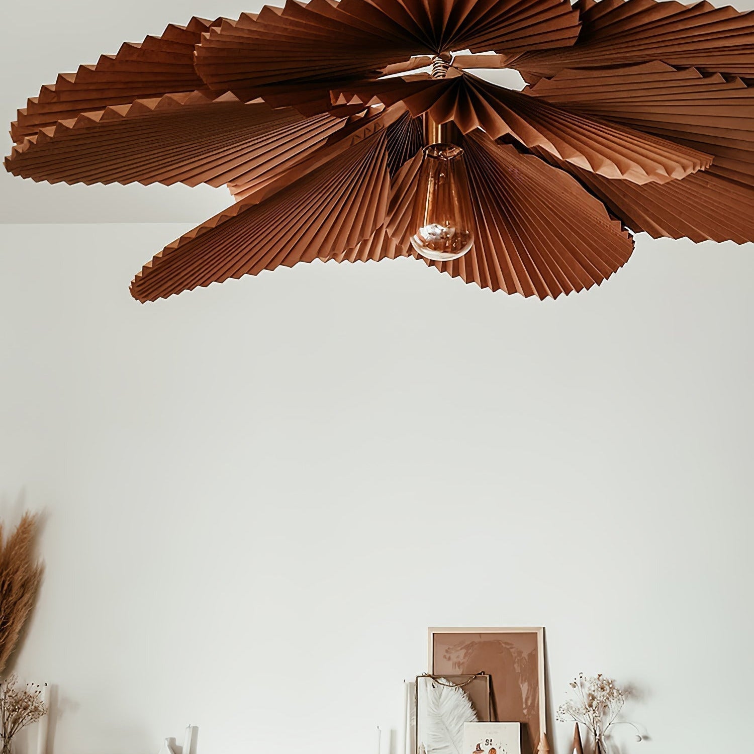 Lyra Folded Leaf Lotus Pendant Lamp Paper - Neutralighting