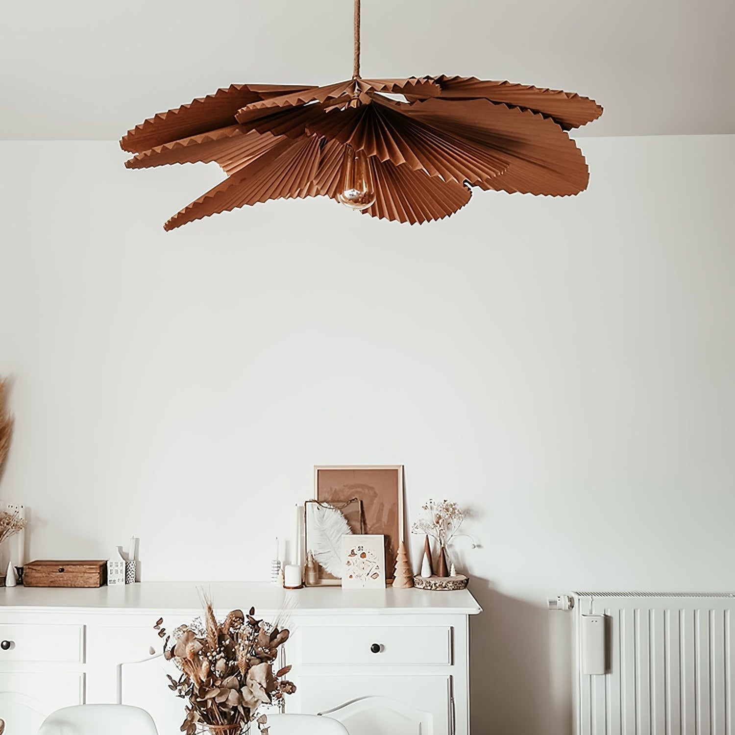 Lyra Folded Leaf Lotus Pendant Lamp Paper - Neutralighting