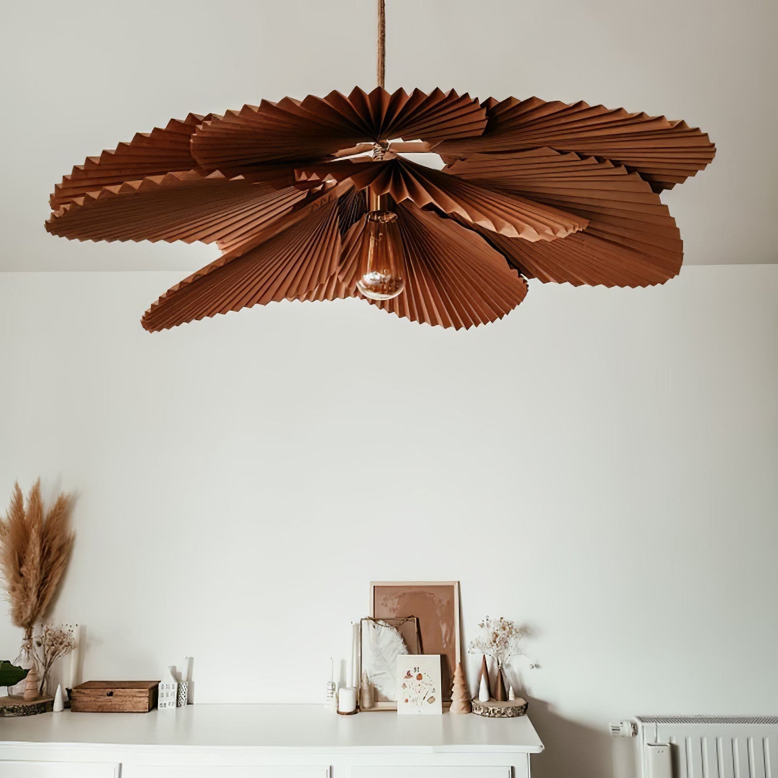 Lyra Folded Leaf Lotus Pendant Lamp Paper - Neutralighting