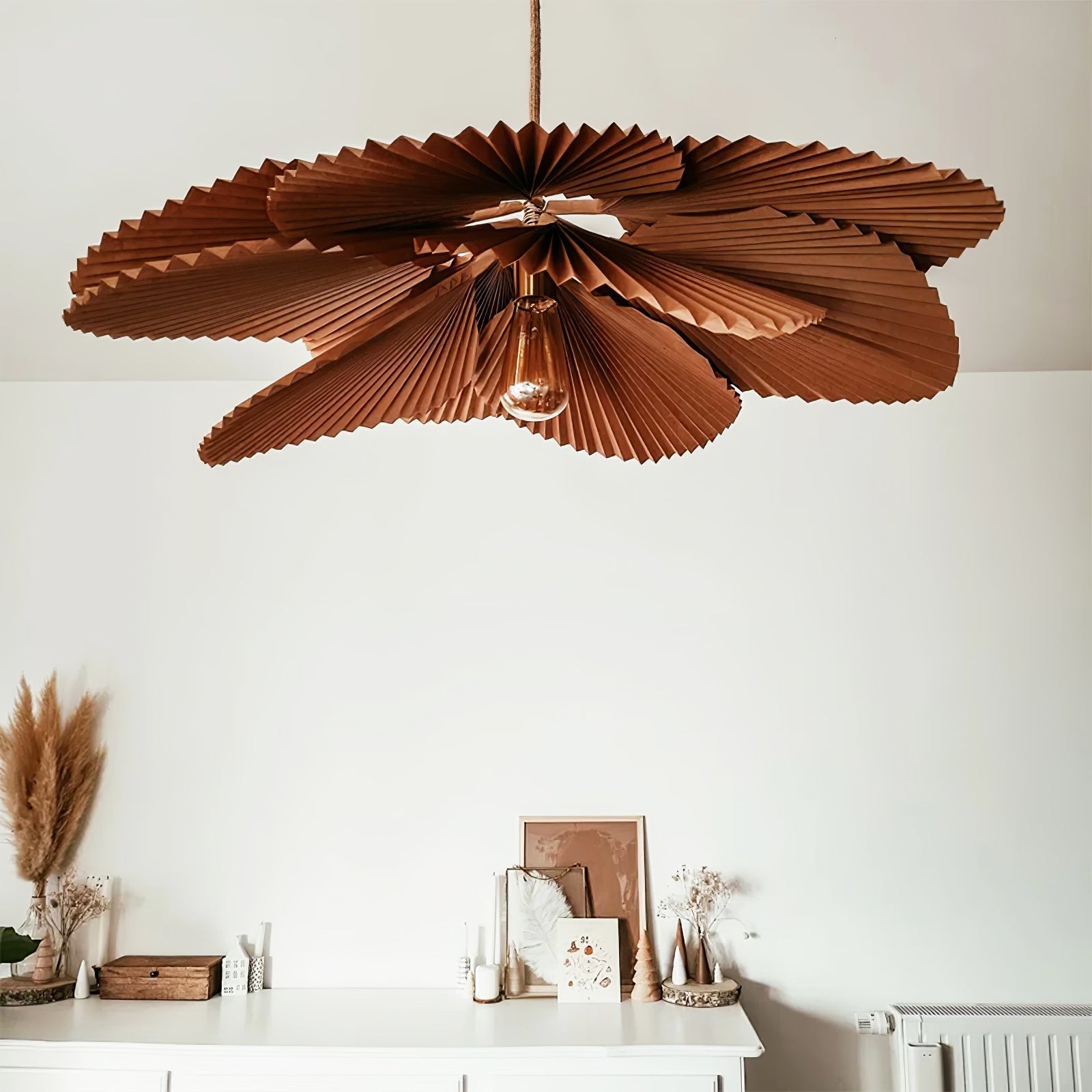 Lyra Folded Leaf Lotus Pendant Lamp Paper - Neutralighting