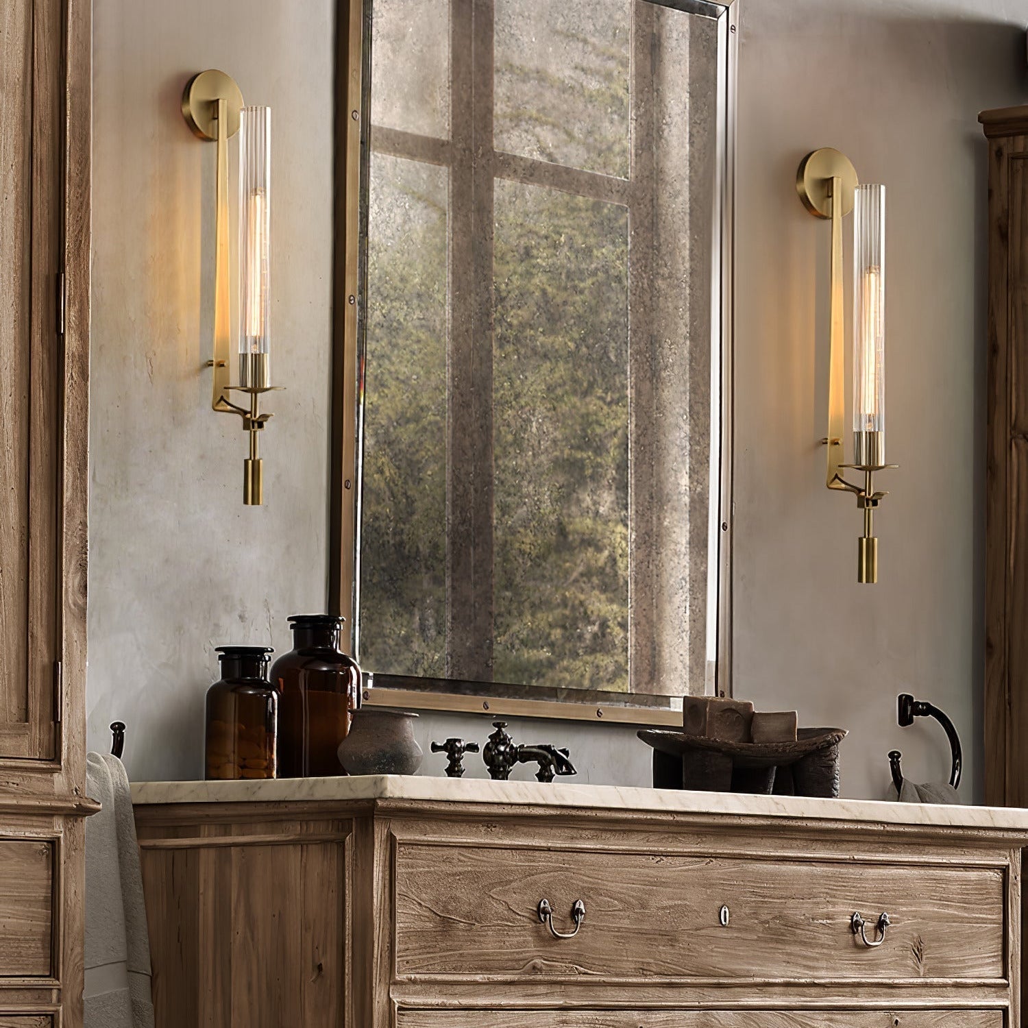 Lucian Indoor Wall Lamp Glass Farmhouse - Neutralighting