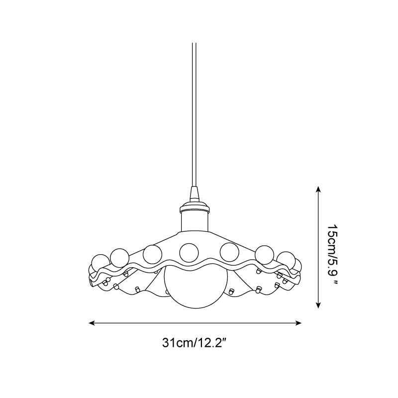Pixen Wavy Ceramic Shade Pendant Lamp - Neutralighting