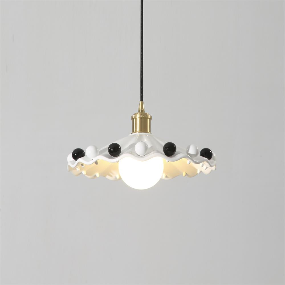 Pixen Wavy Ceramic Shade Pendant Lamp - Neutralighting