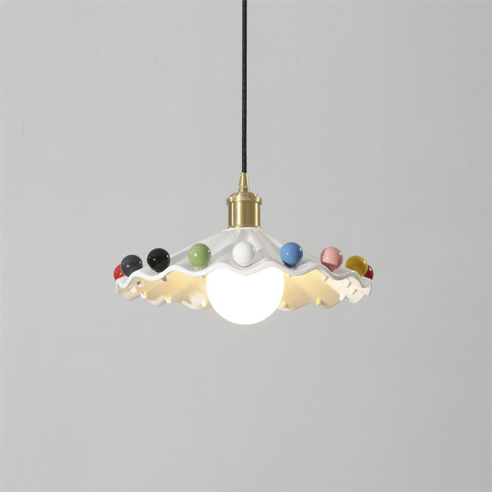 Pixen Wavy Ceramic Shade Pendant Lamp - Neutralighting