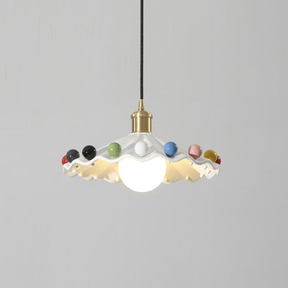 Pixen Wavy Ceramic Shade Pendant Lamp - Neutralighting