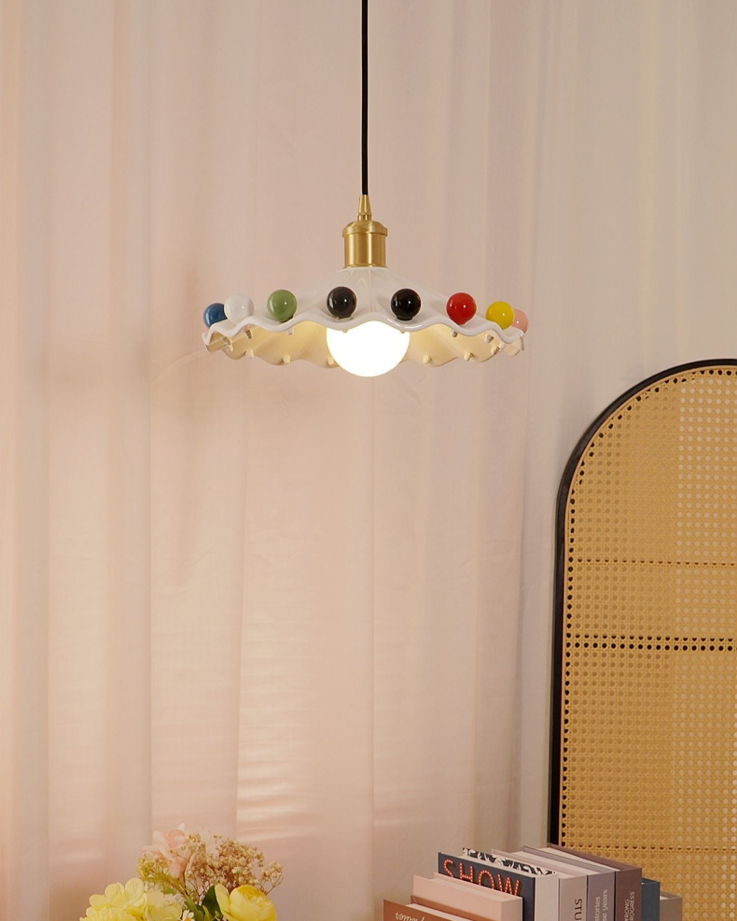 Pixen Wavy Ceramic Shade Pendant Lamp - Neutralighting