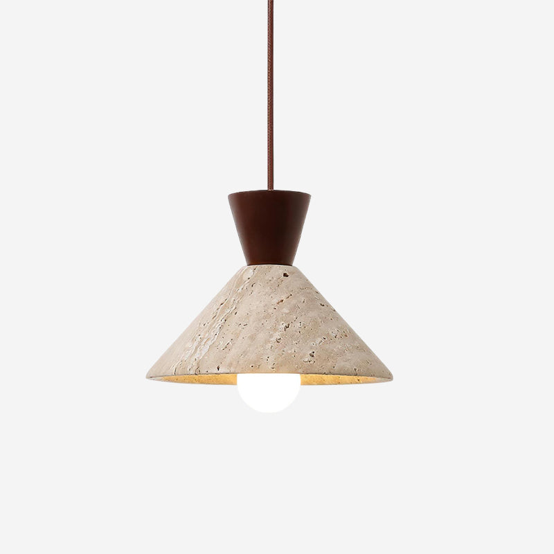Ritta Travertine Pendant Lamp Hat Shape - Neutralighting