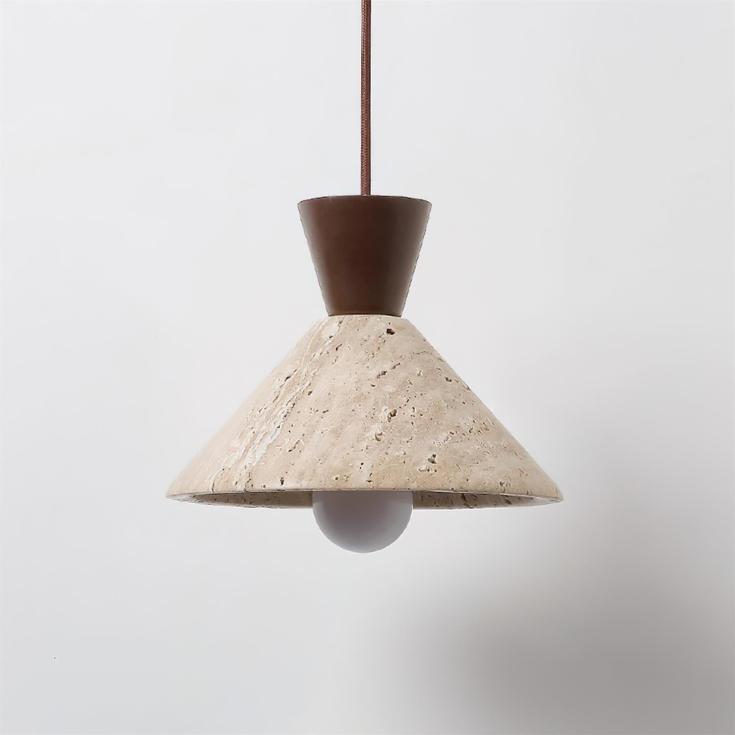 Ritta Travertine Pendant Lamp Hat Shape - Neutralighting