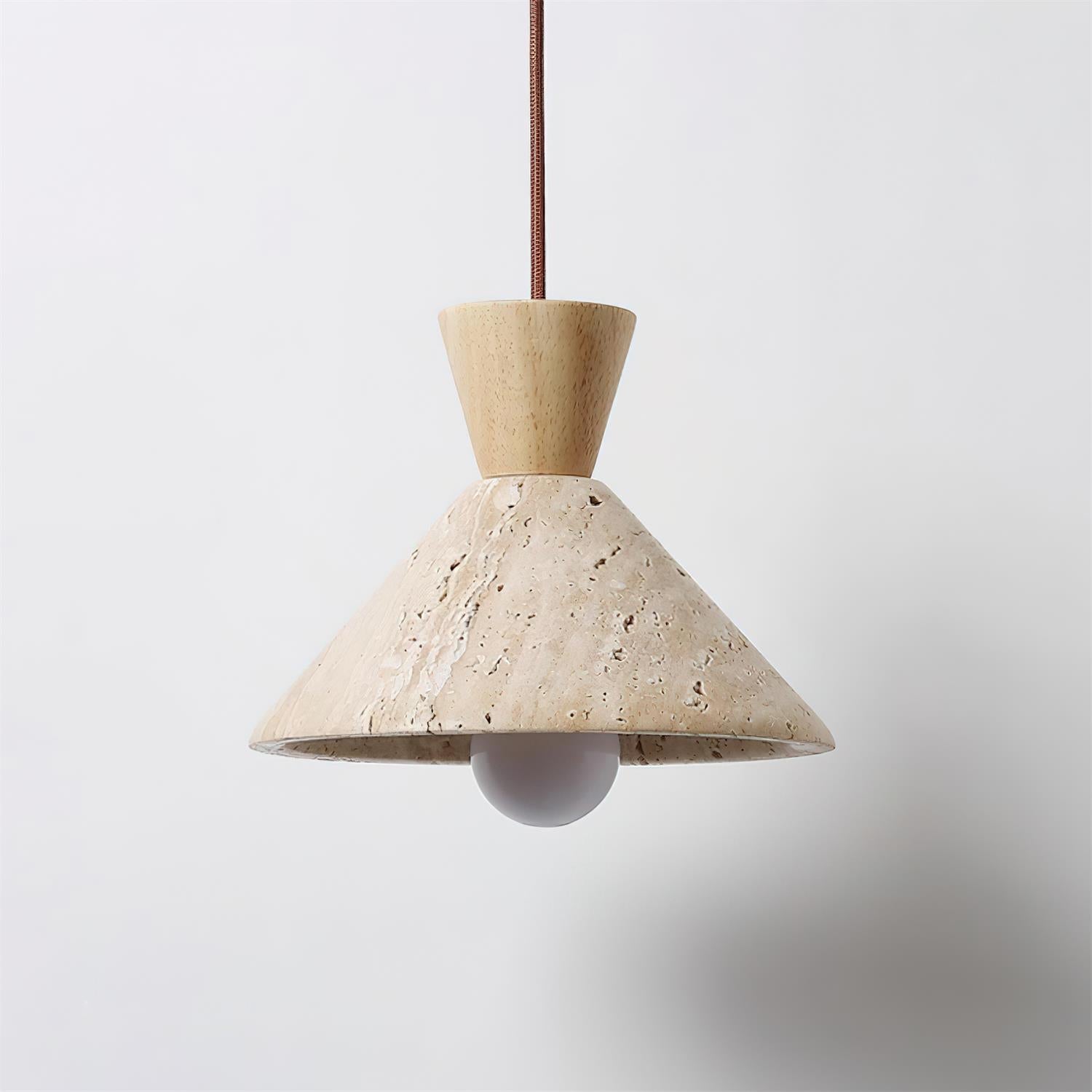 Ritta Travertine Pendant Lamp Hat Shape - Neutralighting