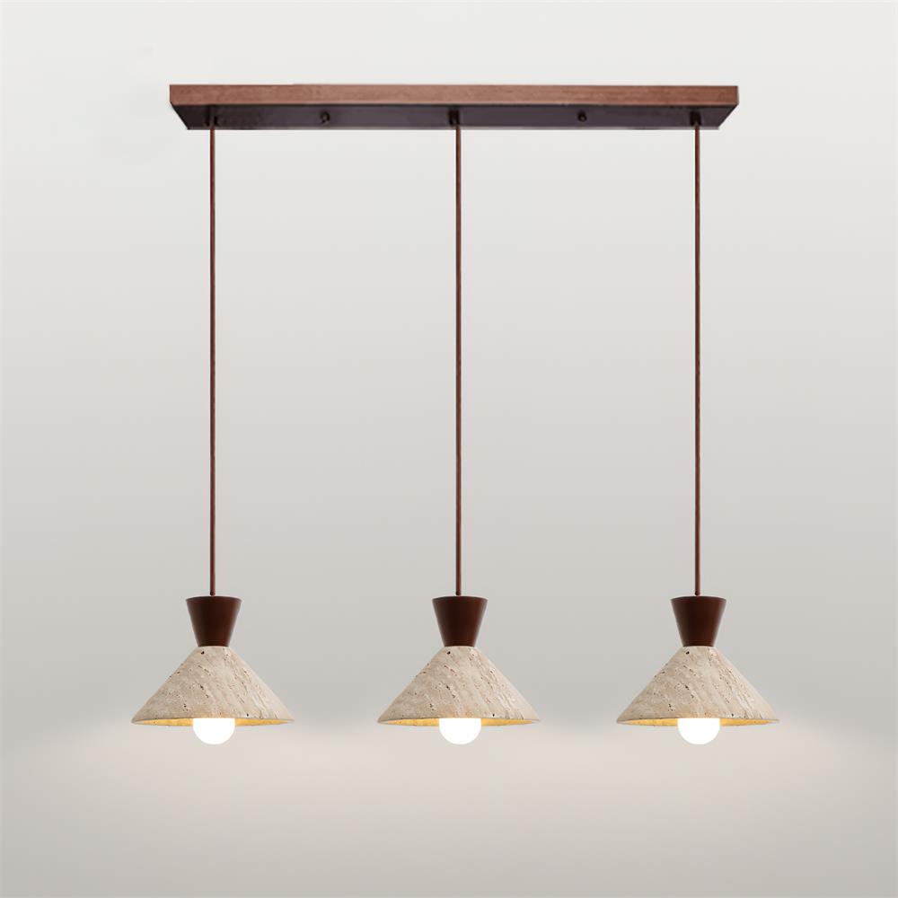 Ritta Travertine Pendant Lamp Hat Shape - Neutralighting