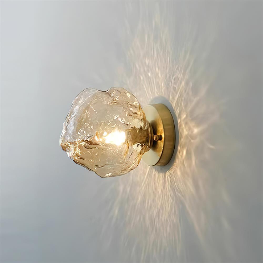 Gavli Textured Amber Glass Wall Lamp - Neutralighting